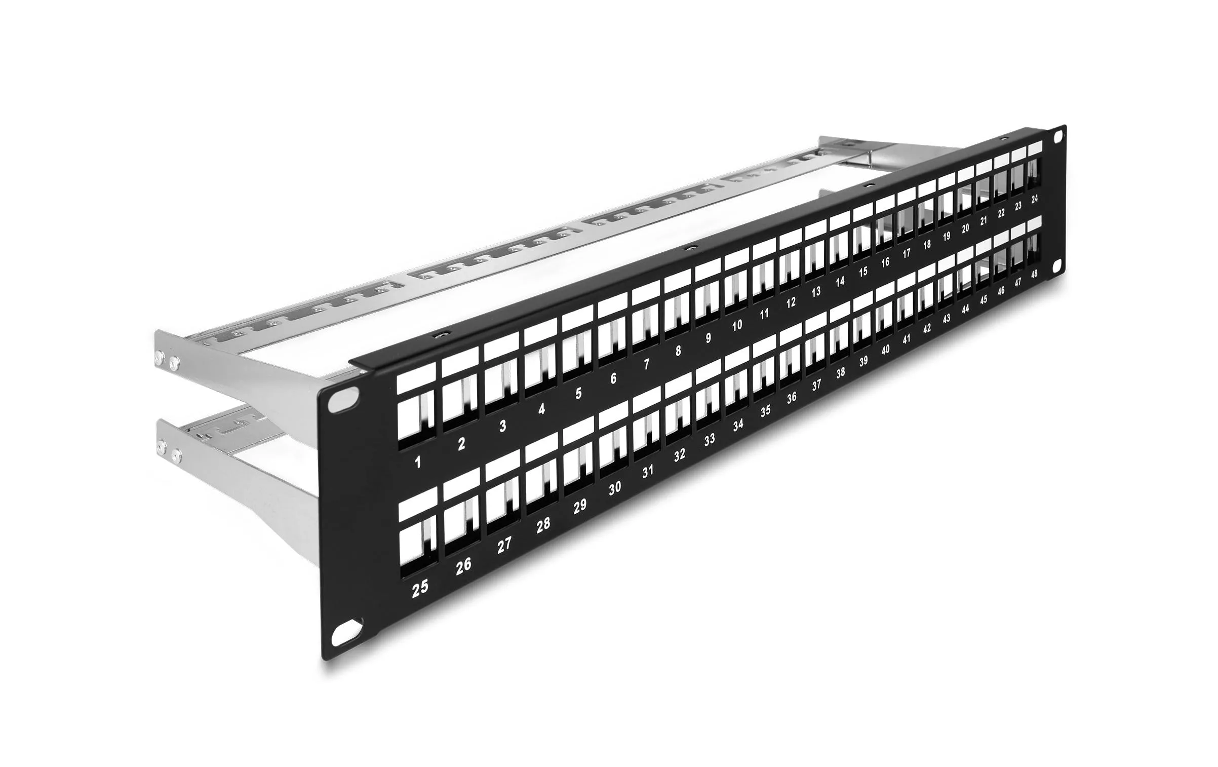 Panneau de brassage Keystone 48 ports  2 U Rack 19\"