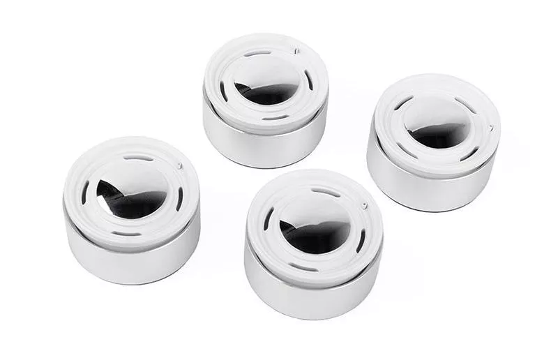 Jantes Roues à capuchon en aluminium de 1.9\", Blanc, 4 pièces