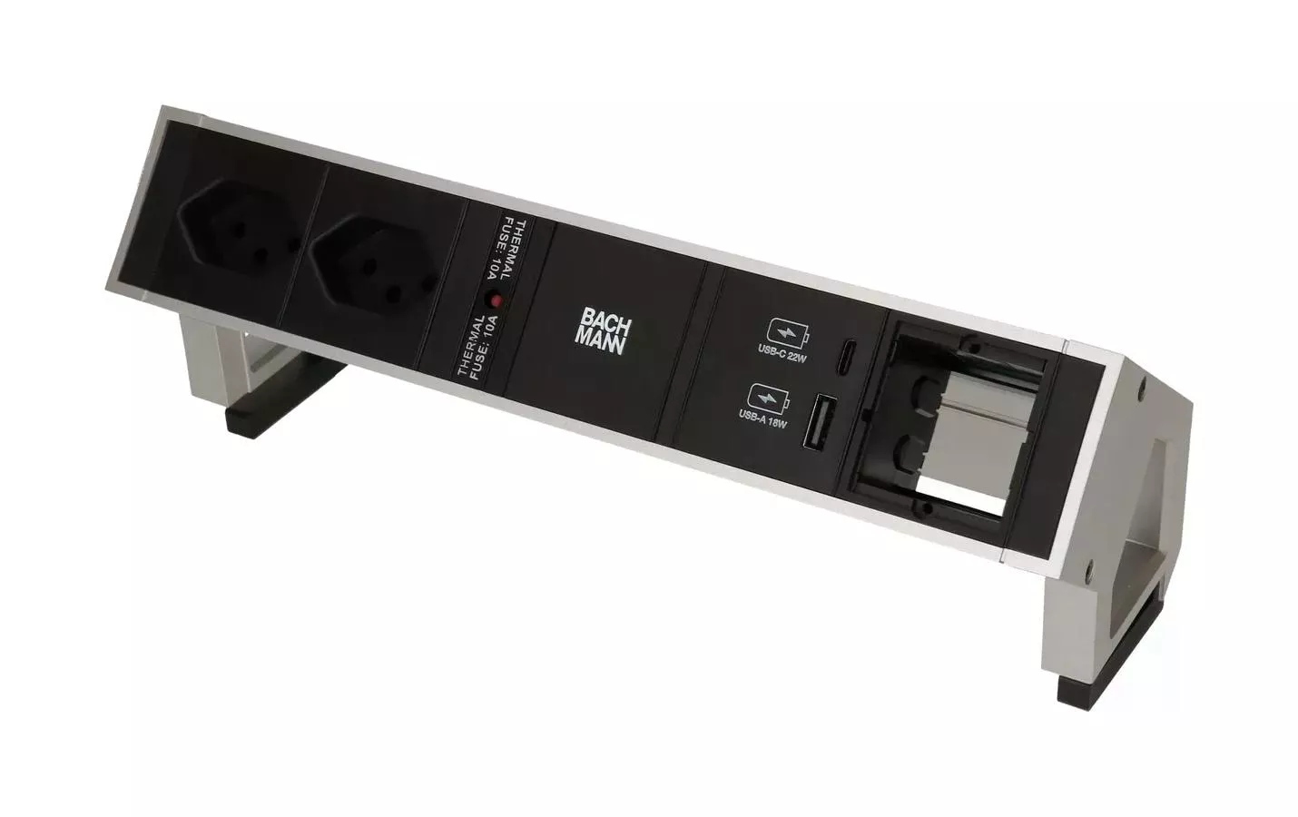 Bloc multiprises de table DESK 2, 2x T13, 1x USB A/C, 1x vide