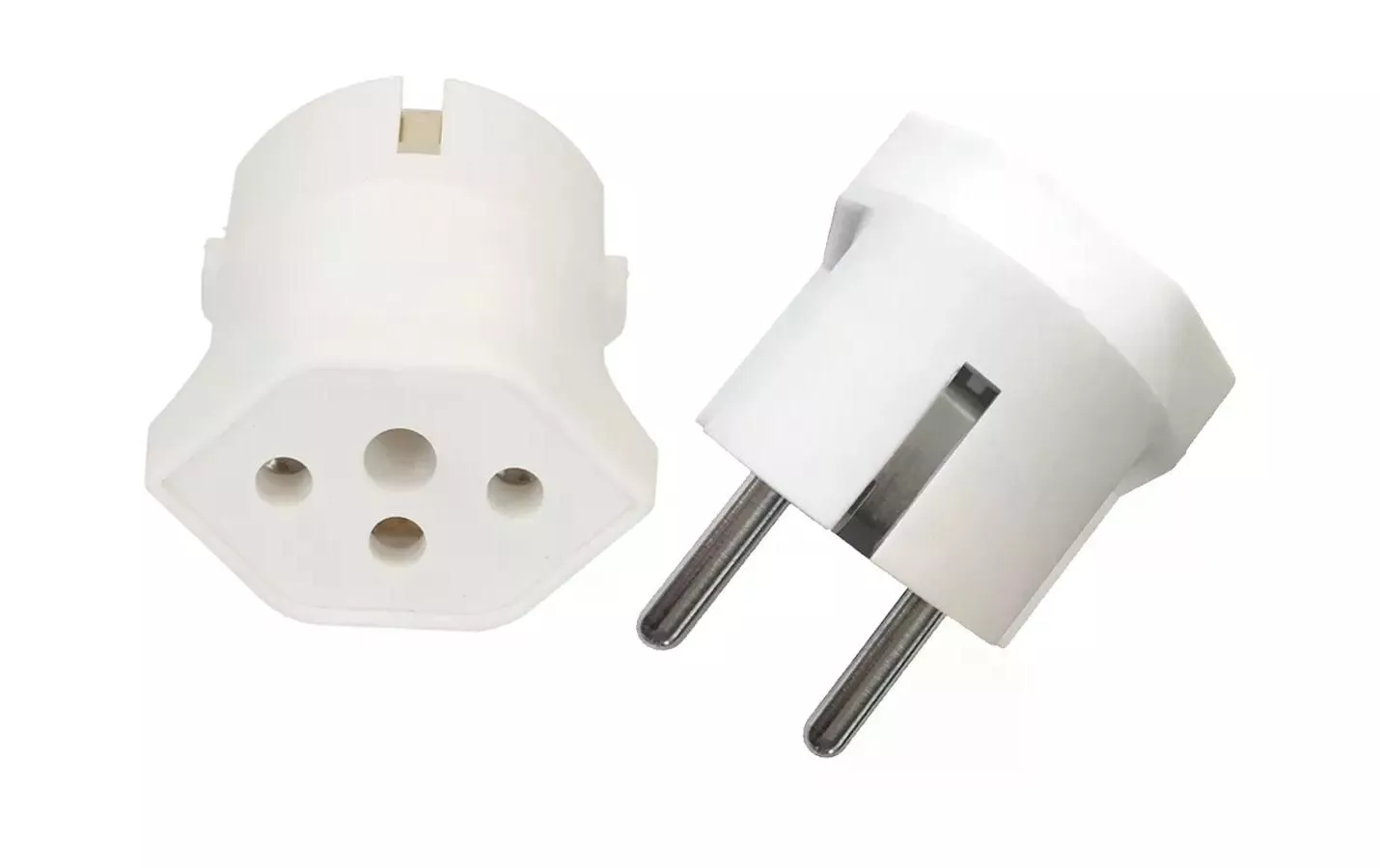 Adaptateur fixe Schuko sur T13, Blanc