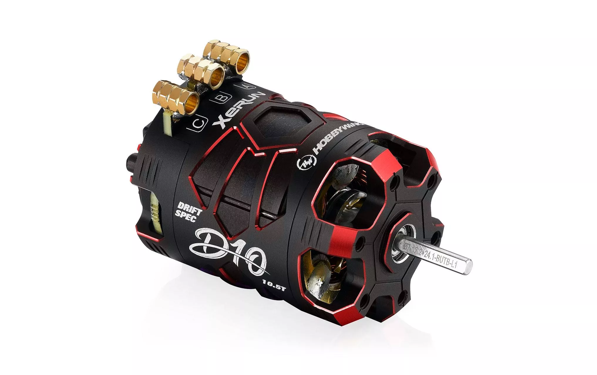 Moteur Brushless Sensored Xerun D10 Drift 10.5T, rouge