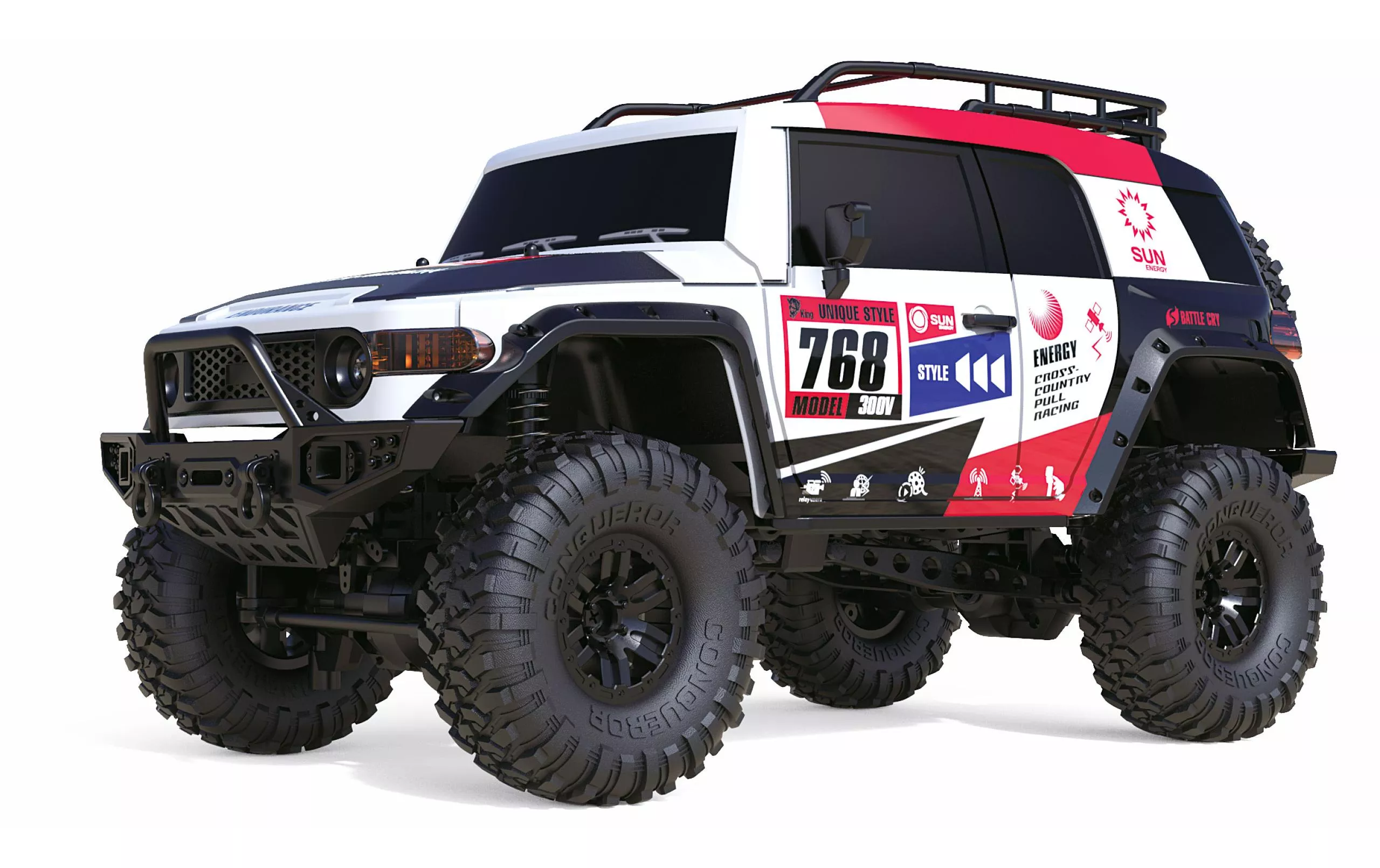 Scale Crawler Dirt Climbing SUV CV, Blanc/Rouge 1:10, RTR