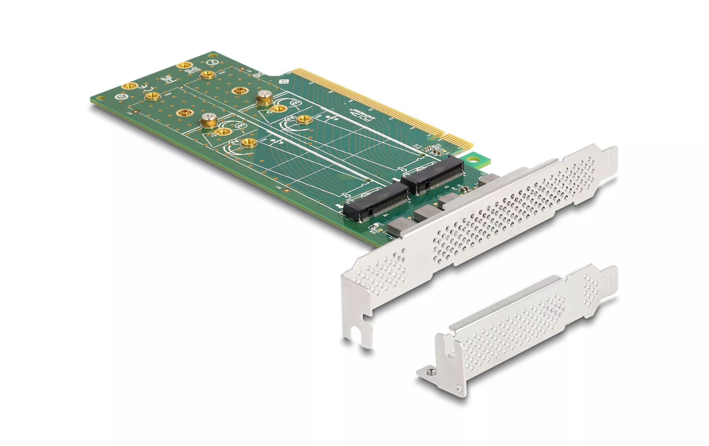 Adaptateur de bus hôte PCI-Express x16 - 4 x NVMe M.2 Key M 110 mm