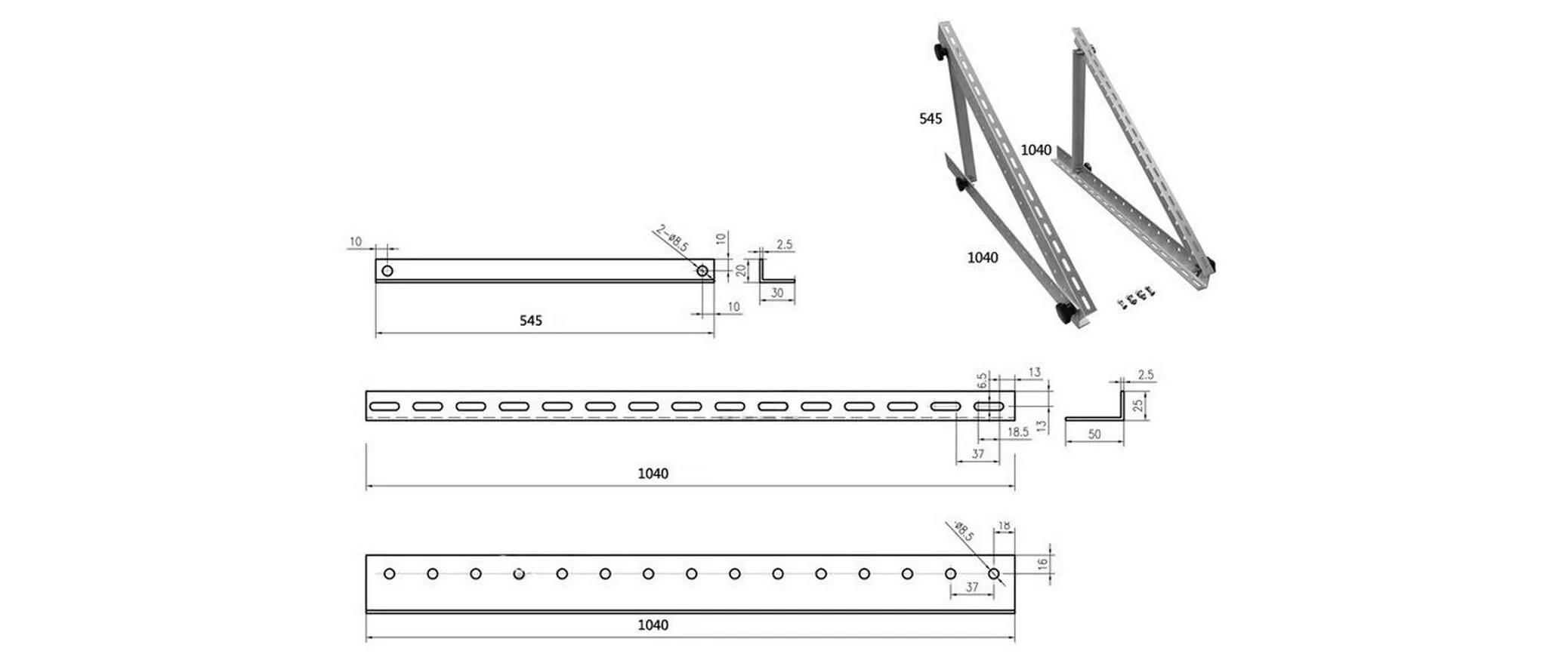 Kits de montage Système solaire, 41 pouces