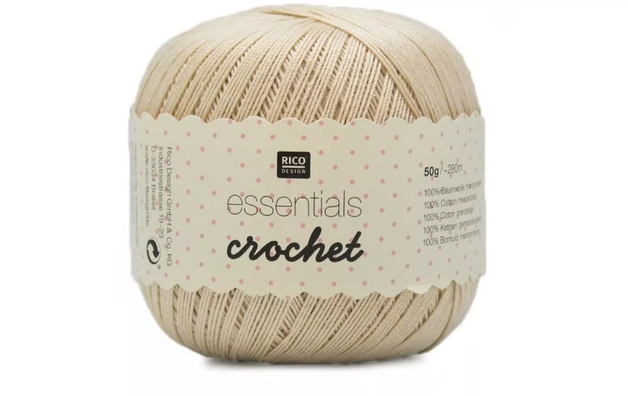 Fil à crochet et à tricoter Essentials Crochet 50 g, Beige