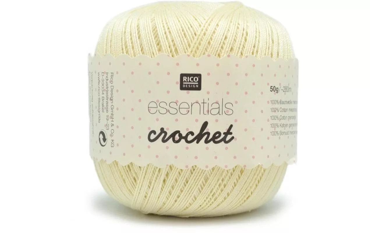 Fil à crochet et à tricoter Essentials Crochet 50 g, Vanille