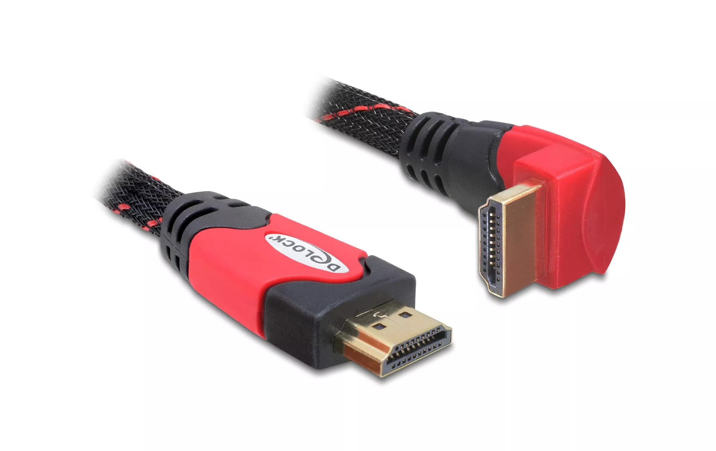 Câble coudé en bas HDMI - HDMI, 1 m, Rouge