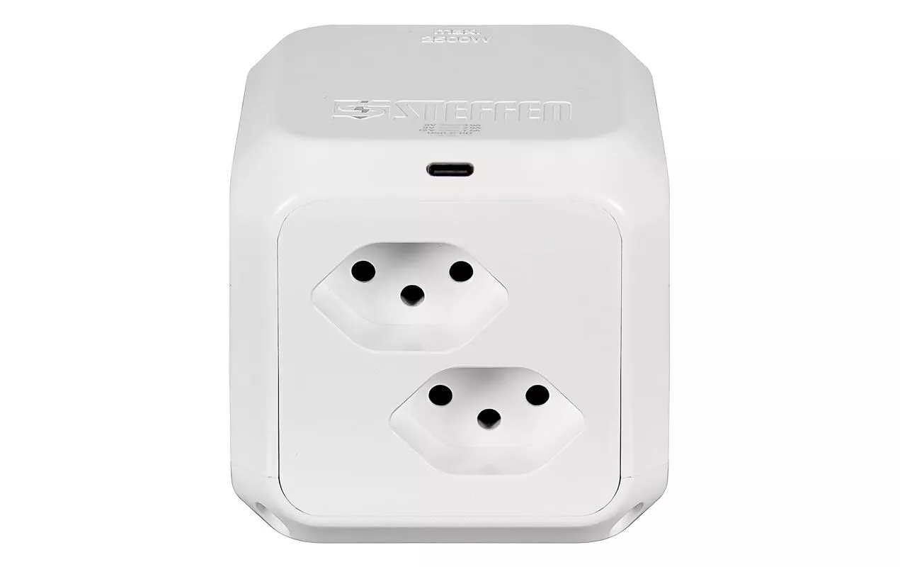 Cube de prises CUBE 8x T13 + 1x USB-C PD 18 W, Blanc