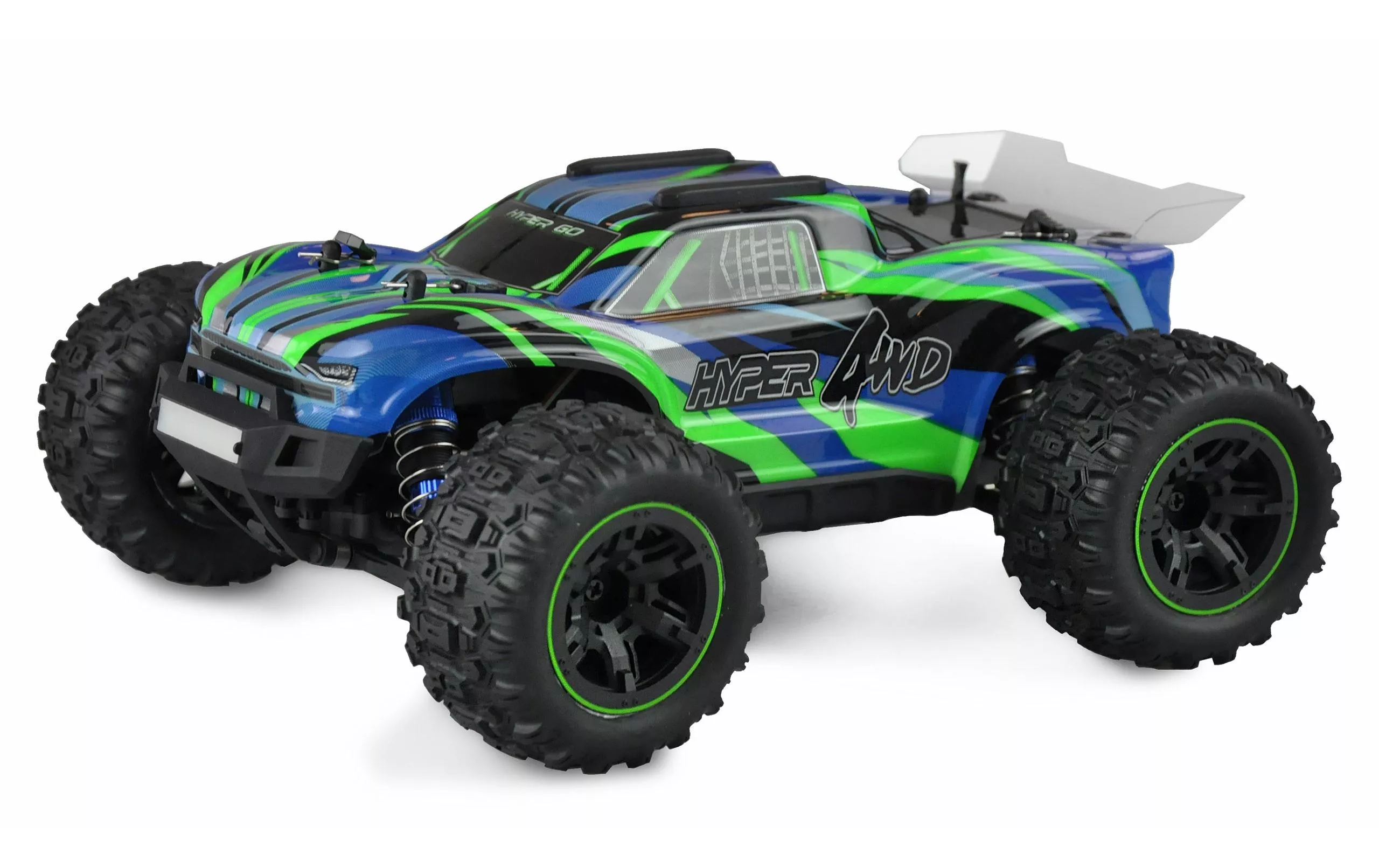 Truggy Hyper GO Brushed 4WD, bleu/vert RTR, 1:16