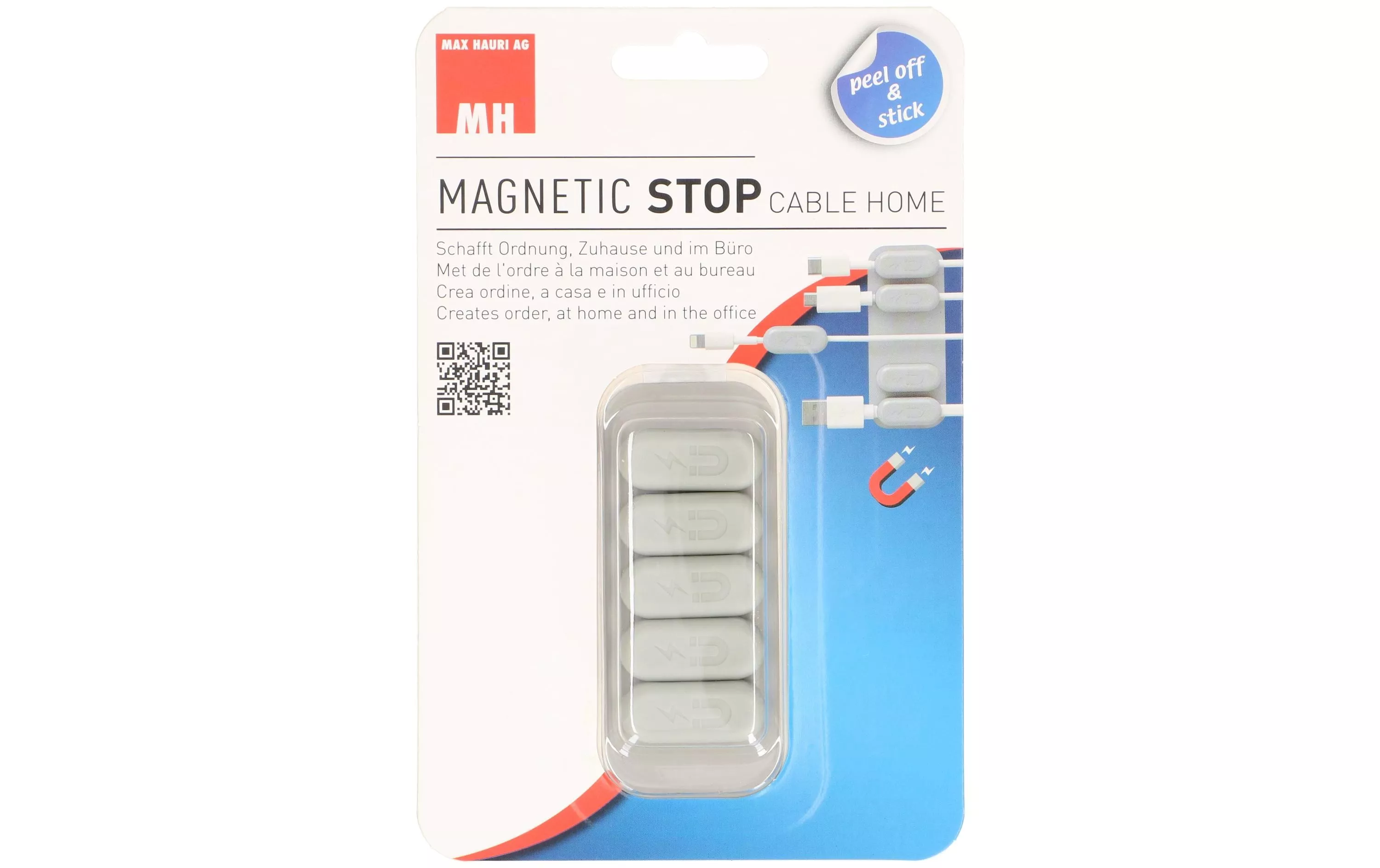 Porte-câble Magnetic Stop, Gris