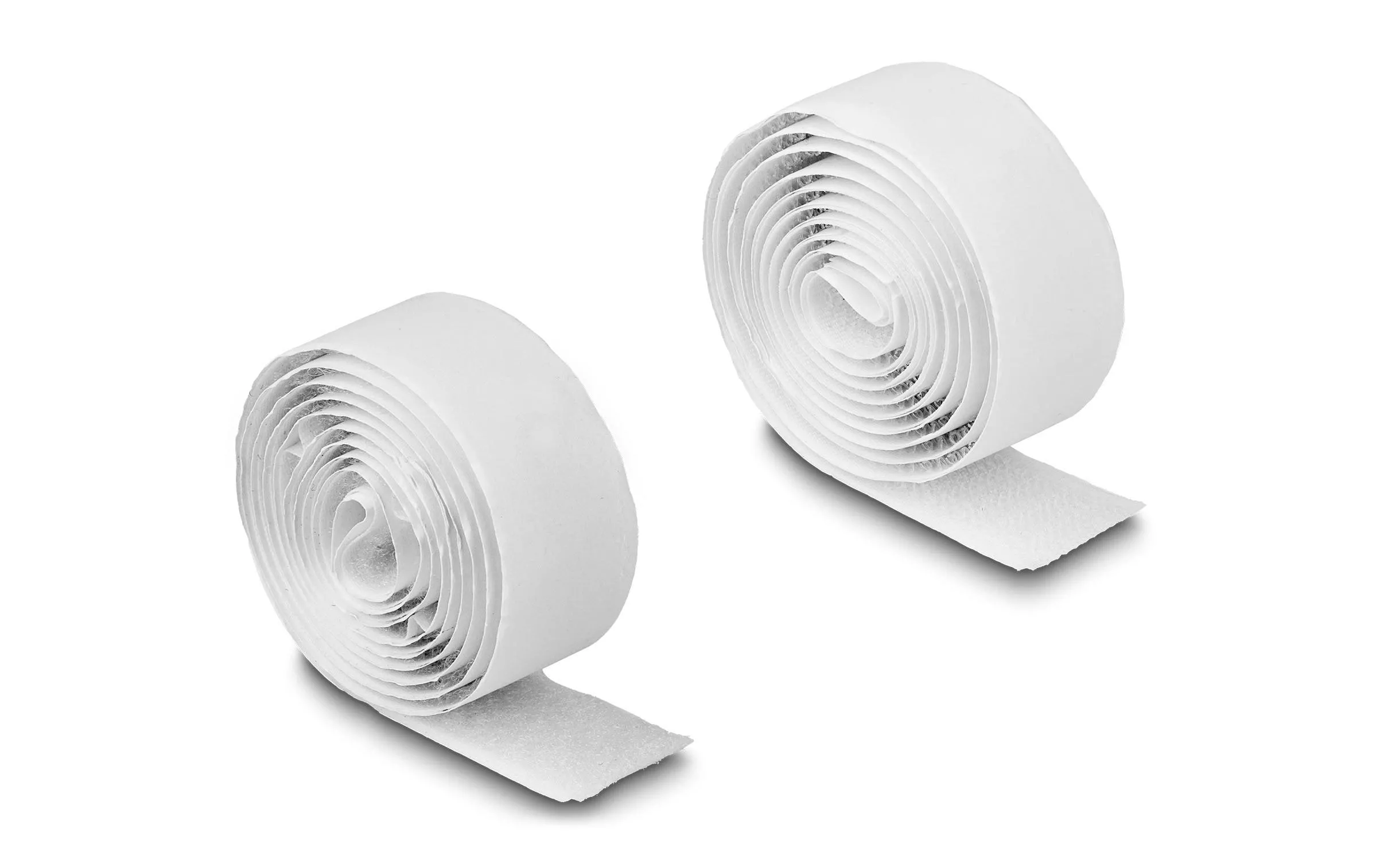 Bande auto-agrippante 1 m x 20 mm avec bande adhésive et bande velours, Blanc