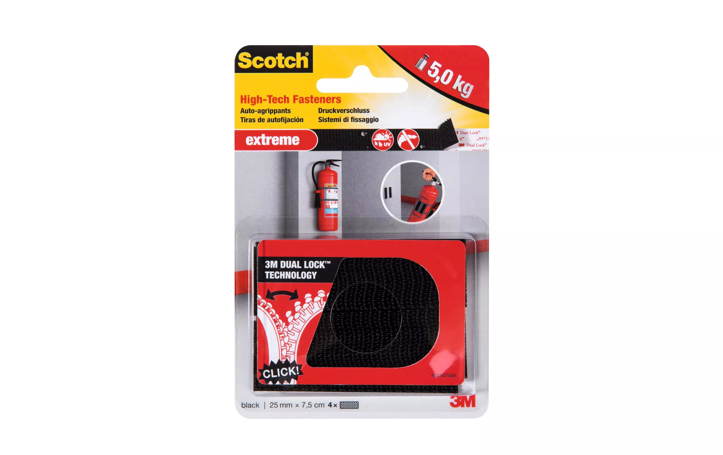 Velcro Extreme, 25 mm x 75 mm, nero