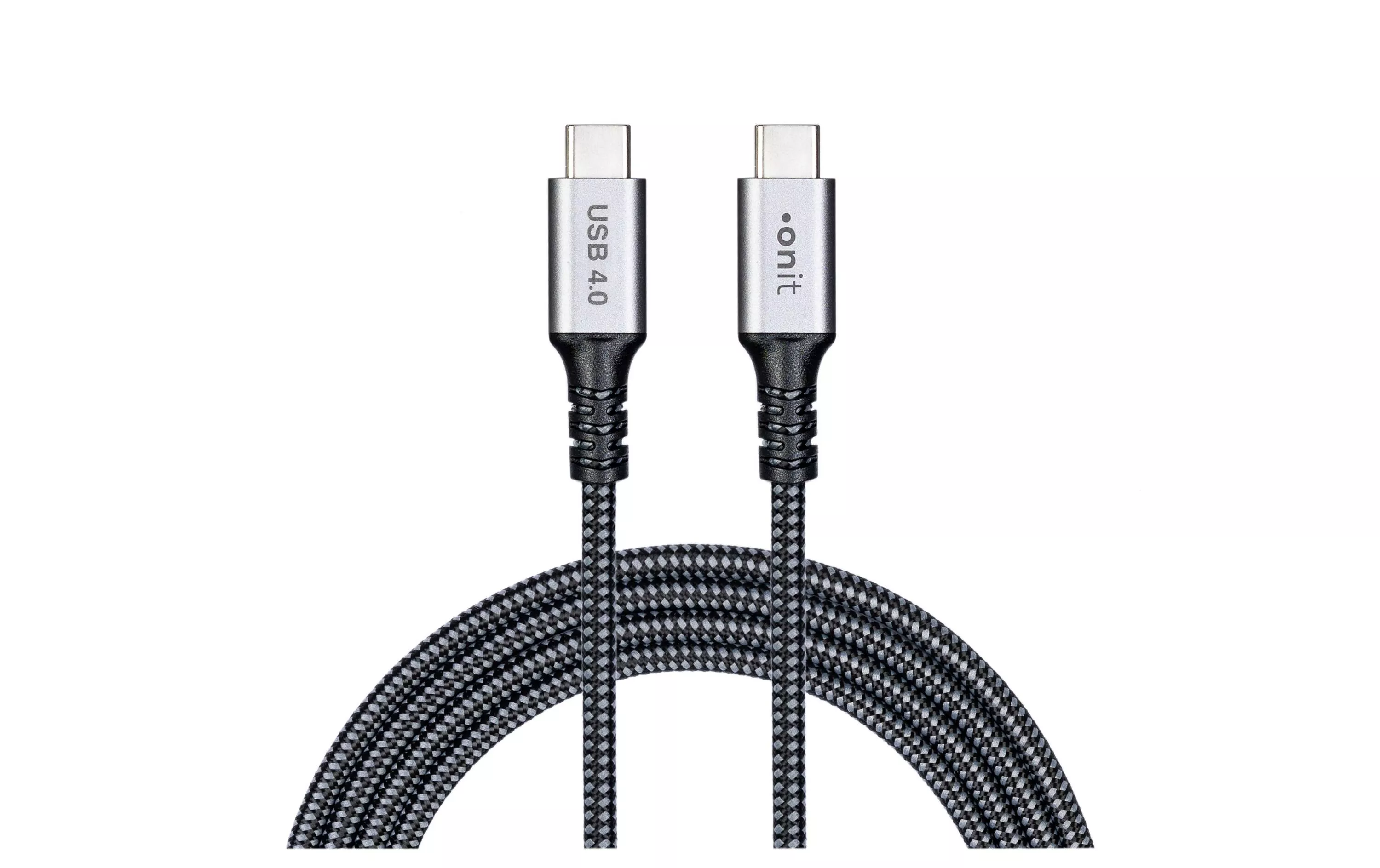 Câble USB4 Premium USB C - USB C 1 m, Gris/Noir