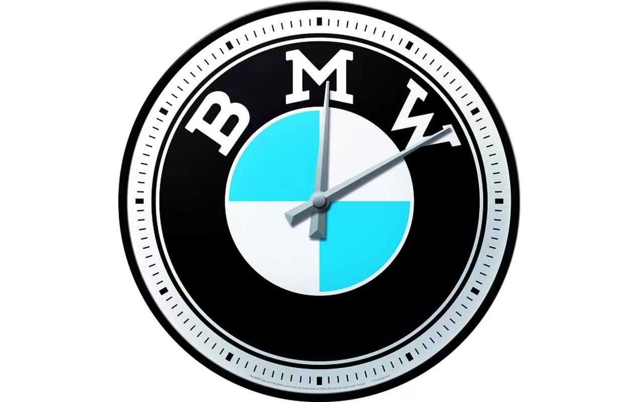 Horloge murale BMW Logo Ø 31 cm, Bleu/Noir/Blanc