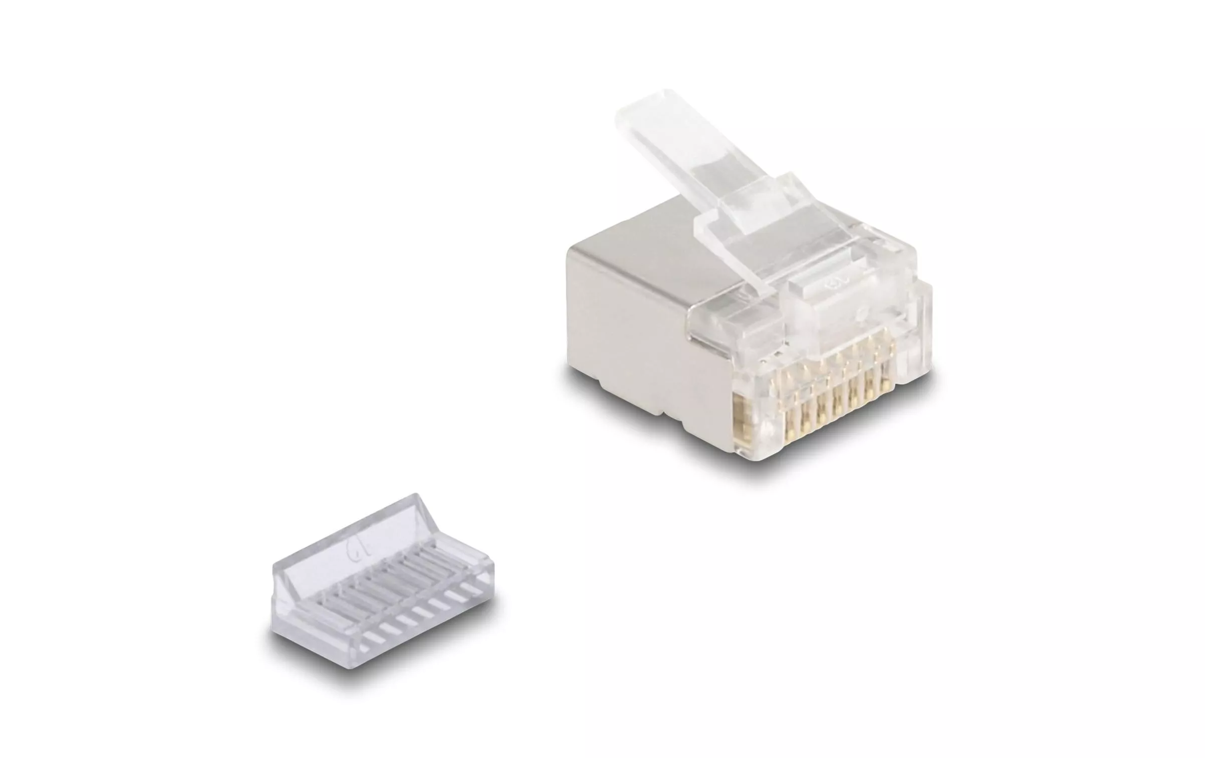 Stecker RJ45, Cat.6A 100 Stück, Transparent