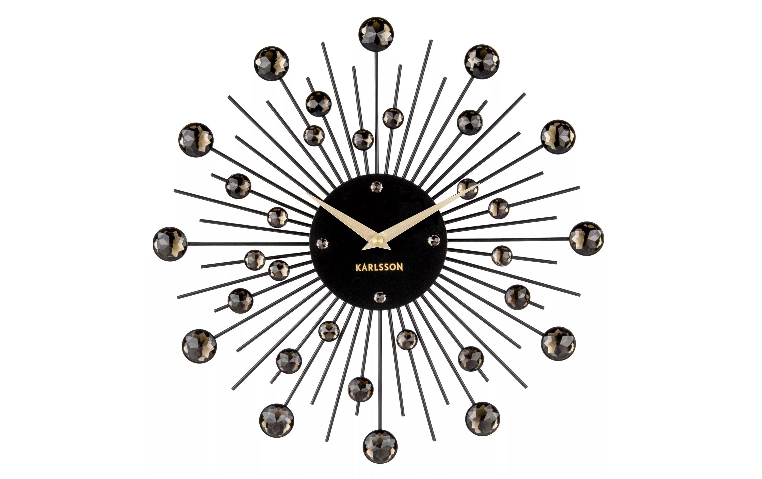 Horloge murale Sunburst Medium Ø 30 cm, Noir