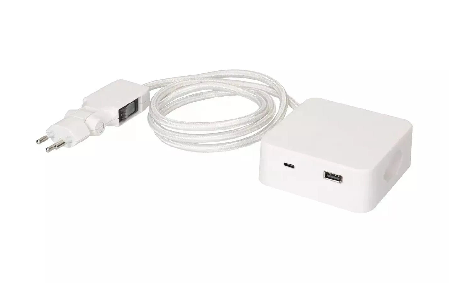 Bloc multiprises Cube 3x T13, USB A/C, blanc/blanc