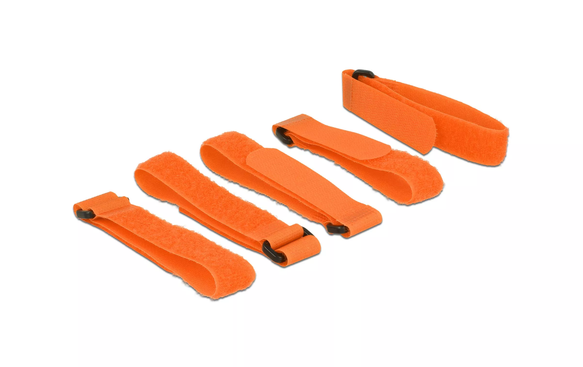 Serre-câble auto-agrippant avec boucle Orange 300 mm x 20 mm, 5 pièces