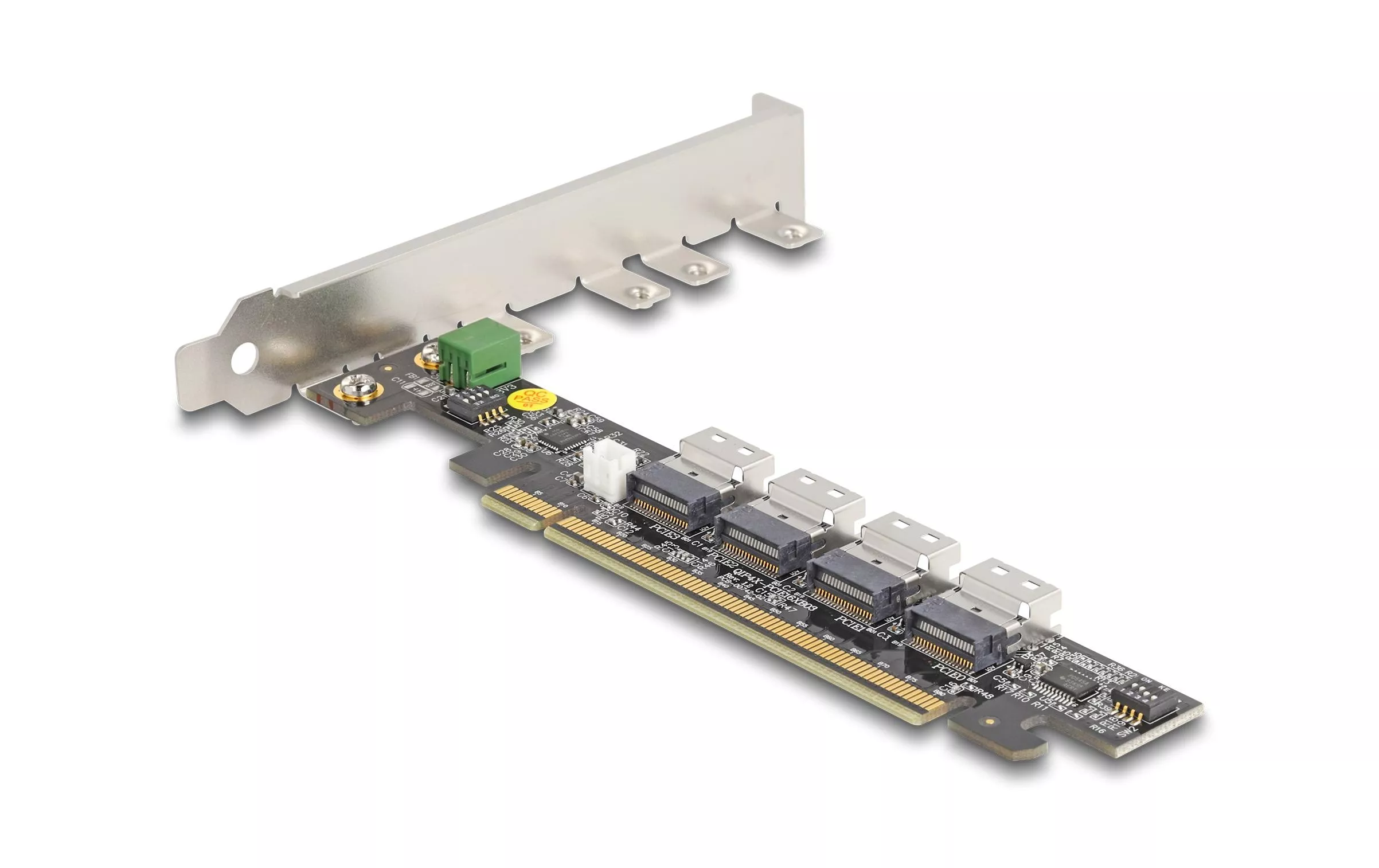 Adaptateur de bus hôte PCI-e x16, 4x SFF-8654 NVMe Bifurcation