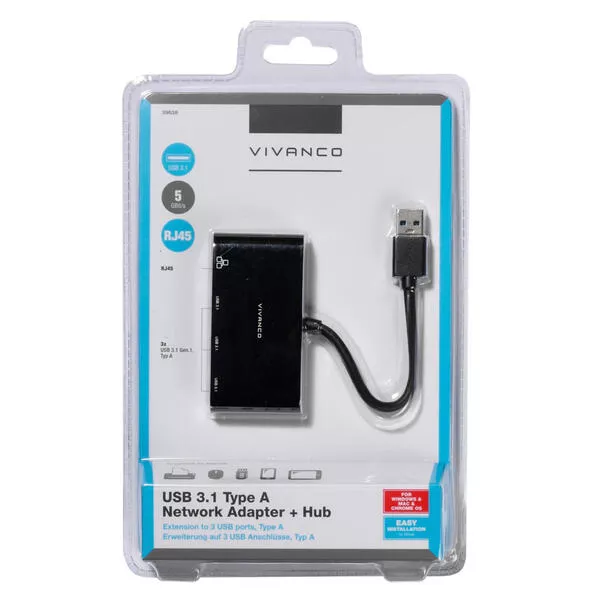 Adaptateur réseau USB Type-A + HUB 