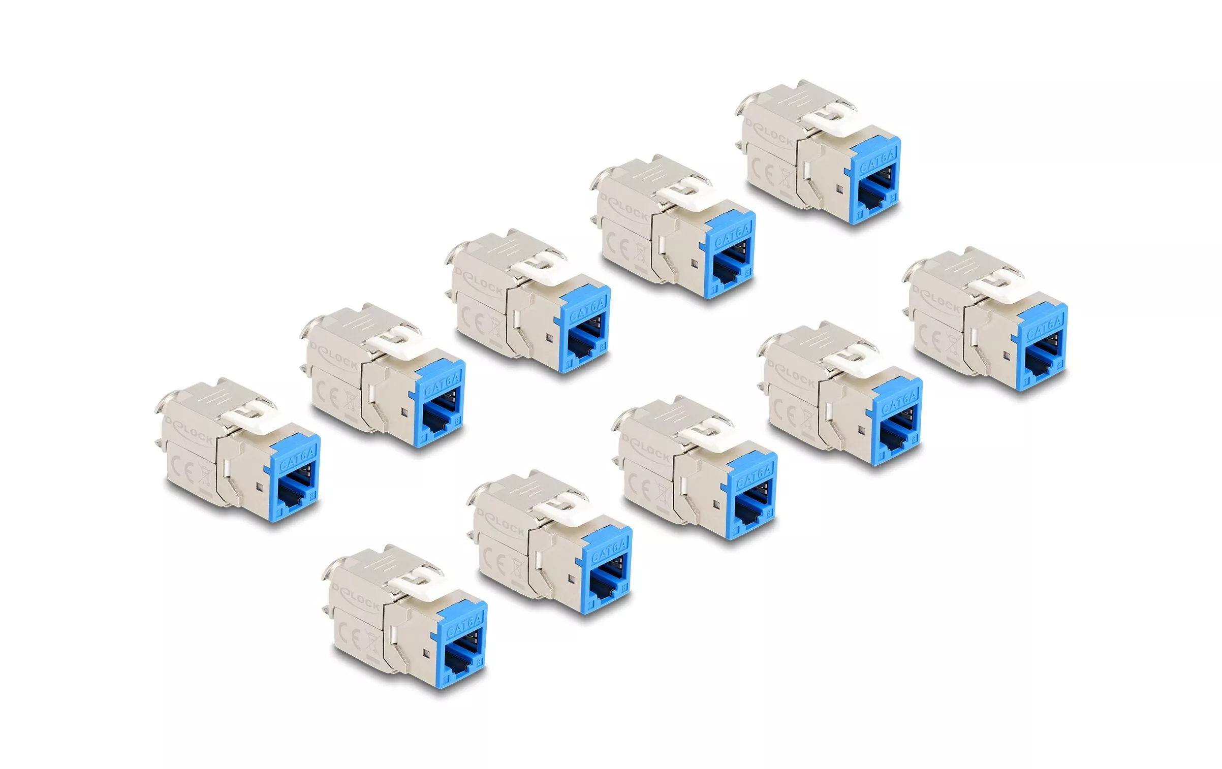 Module Keystone RJ45 vers LSA Cat.6A Bleu, 10 unités