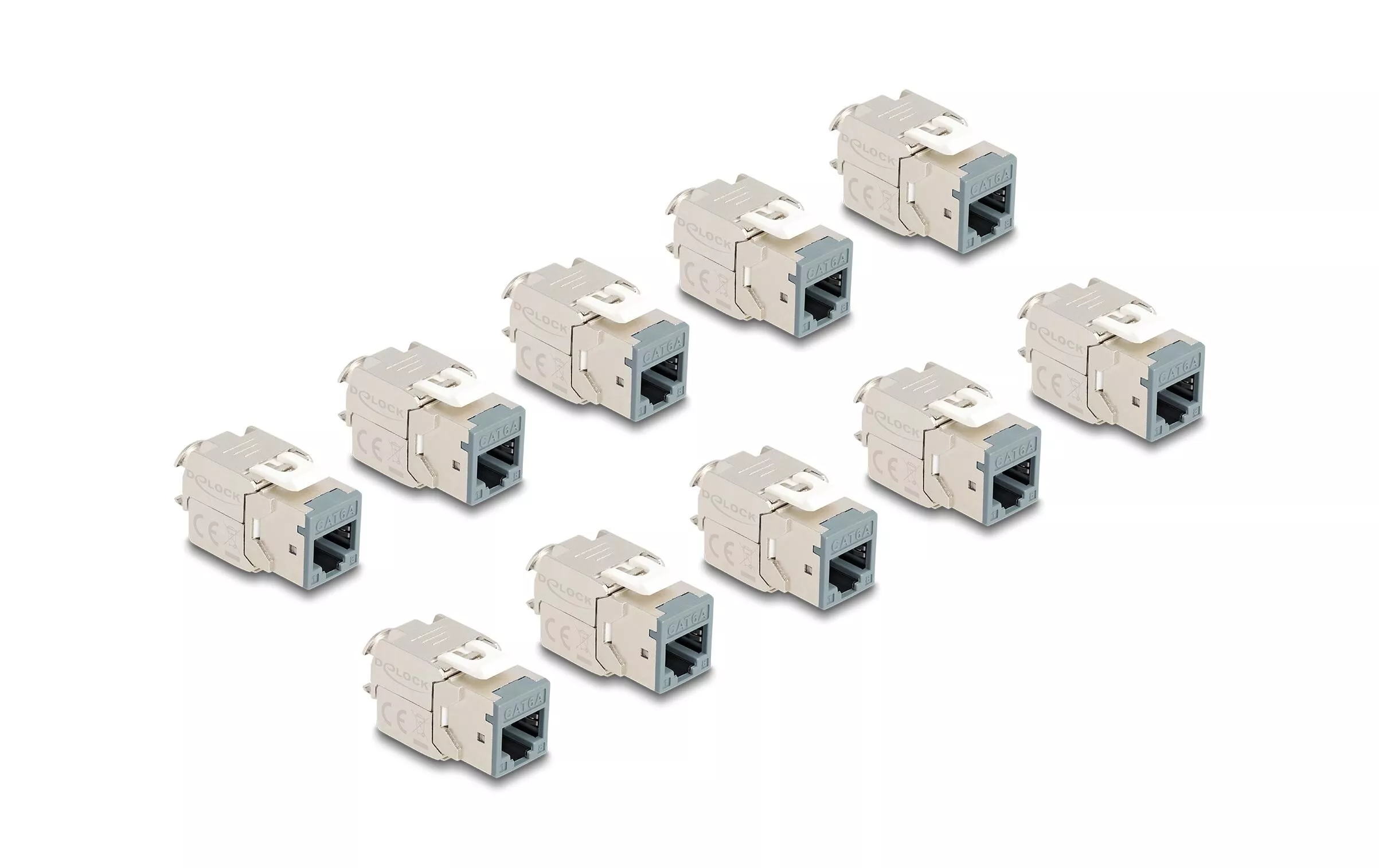 Module Keystone RJ45 vers LSA Cat.6A Gris, 10 unités