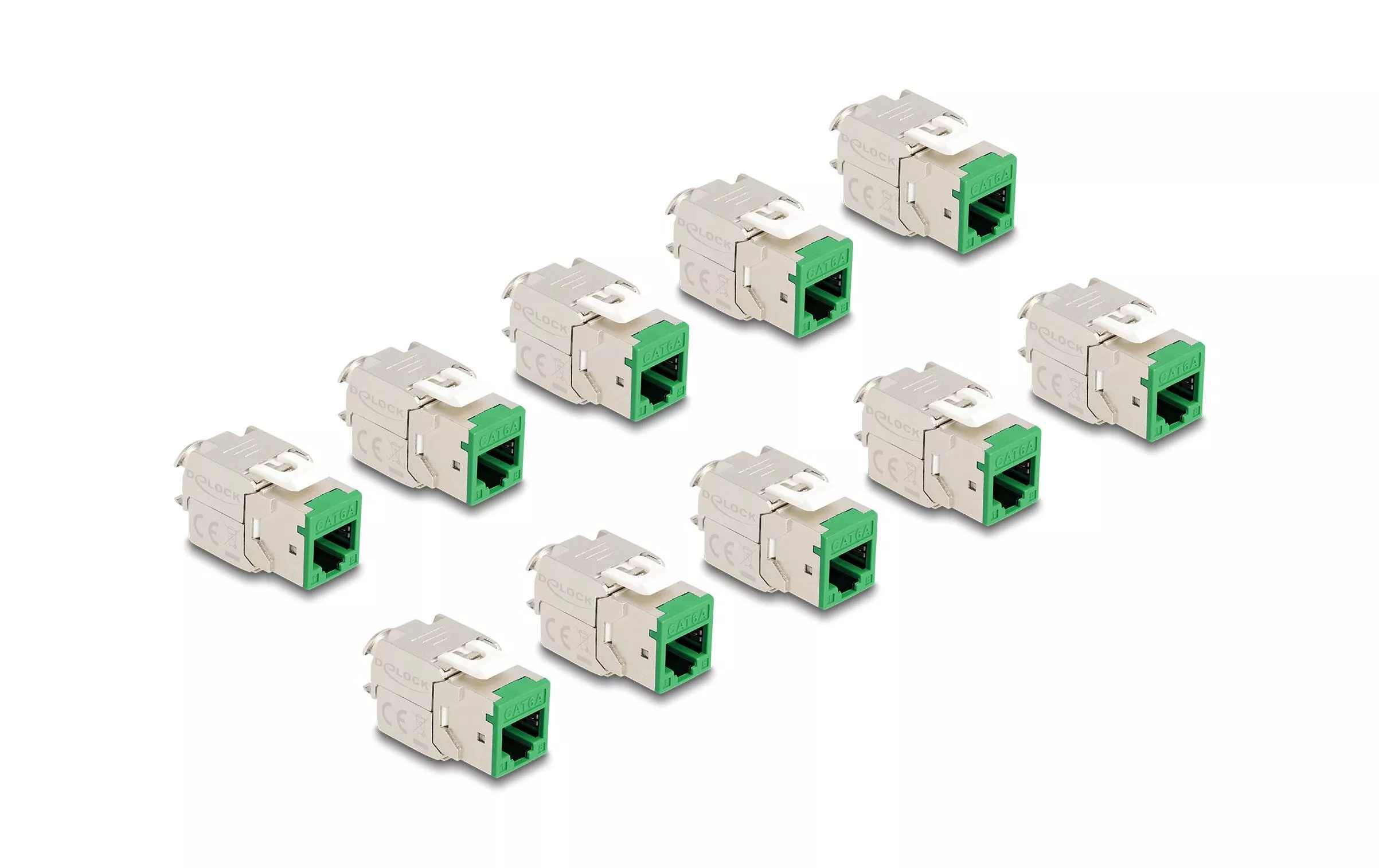 Module Keystone RJ45 vers LSA Cat.6A Vert, 10 unités