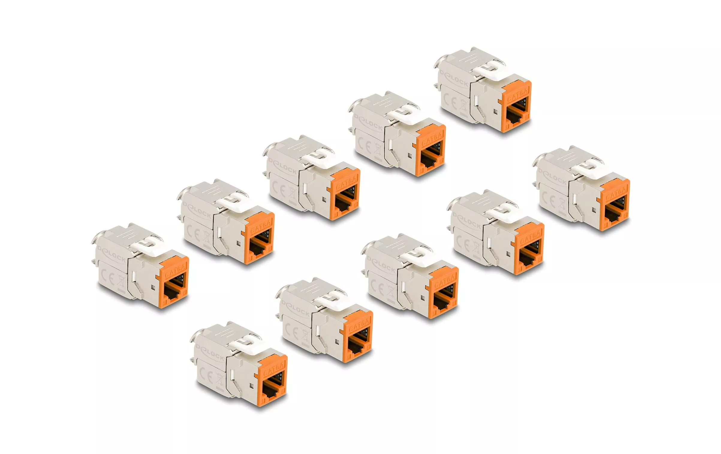 Module Keystone RJ45 vers LSA Cat.6A Orange, 10 unités