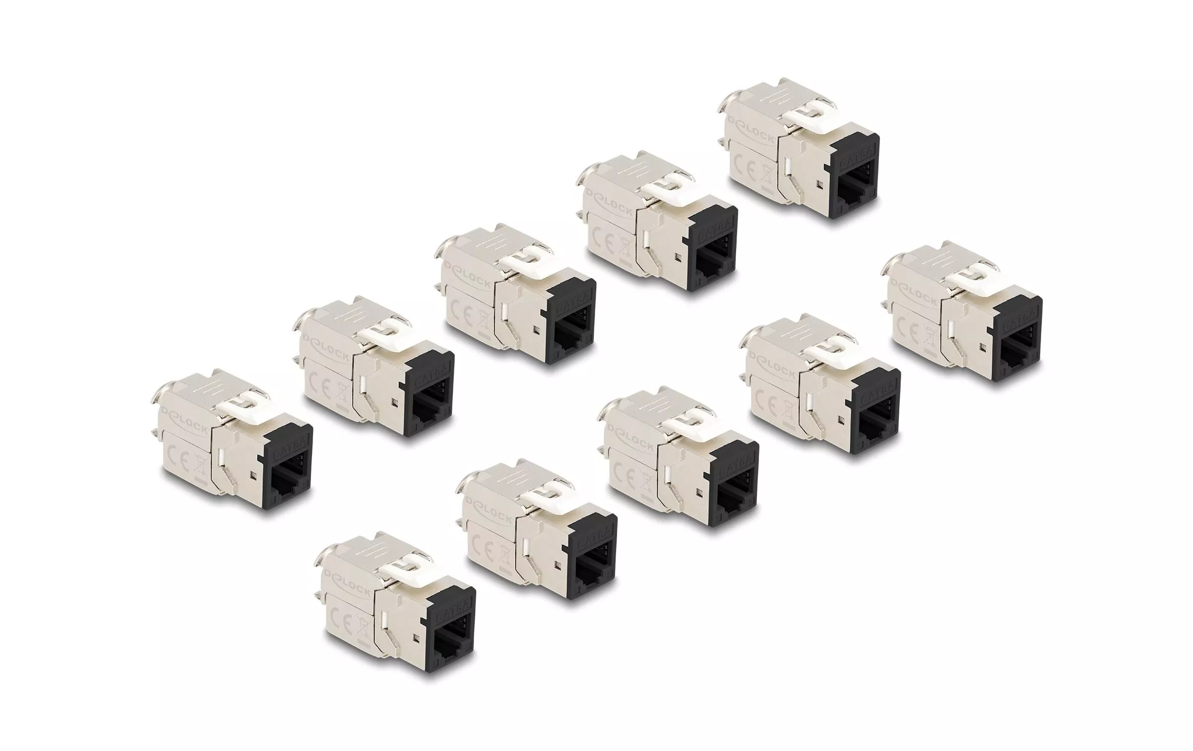 Module Keystone RJ45 vers LSA Cat.6A Noir, 10 unités