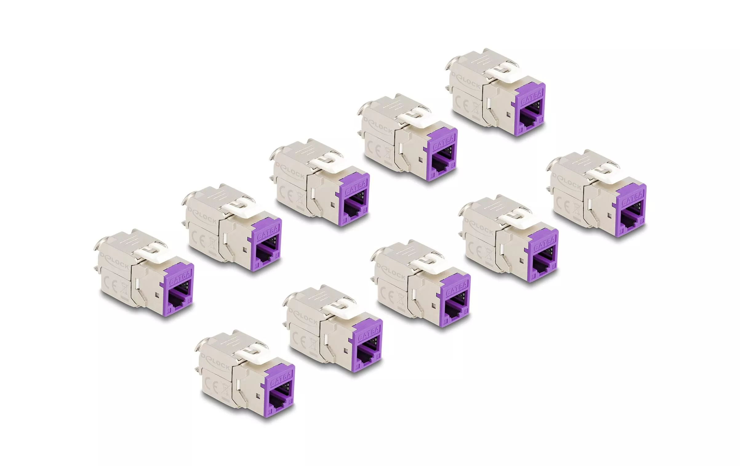 Module Keystone RJ45 vers LSA Cat.6A Violet, 10 unités