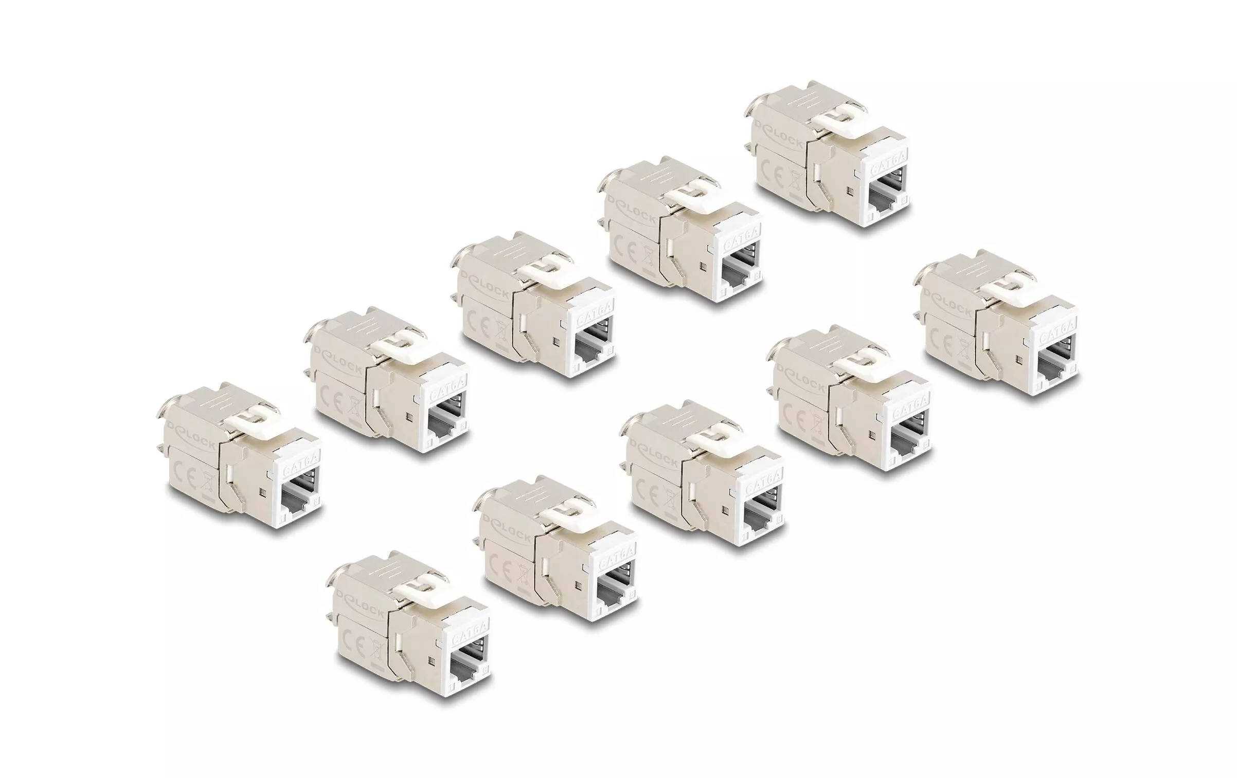 Module Keystone RJ45 vers LSA Cat.6A Blanc, 10 unités