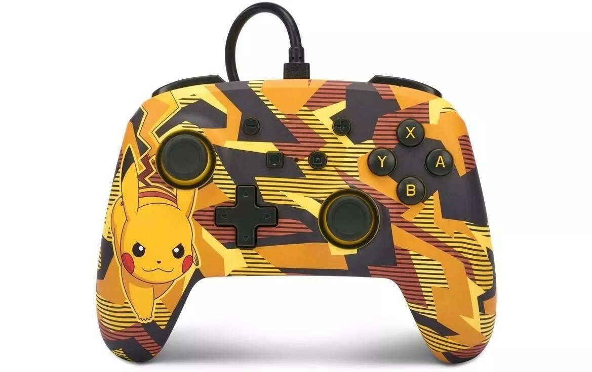 Controllore cablato potenziato Power A Camo Storm Pikachu