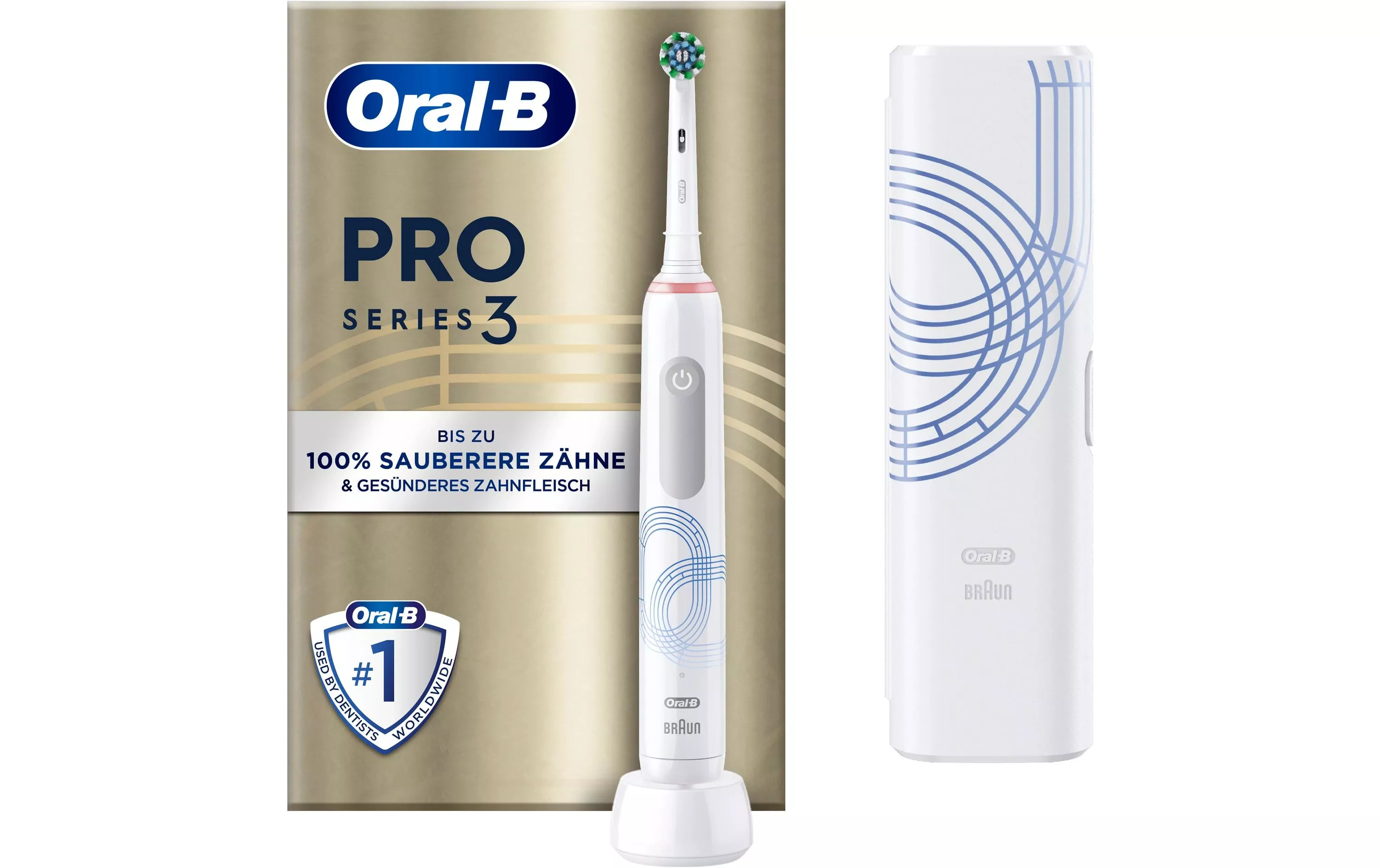 Braun Oral-B Pro 3-3500 Spazzolino Elettrico Bianco, 1 Spazzolino