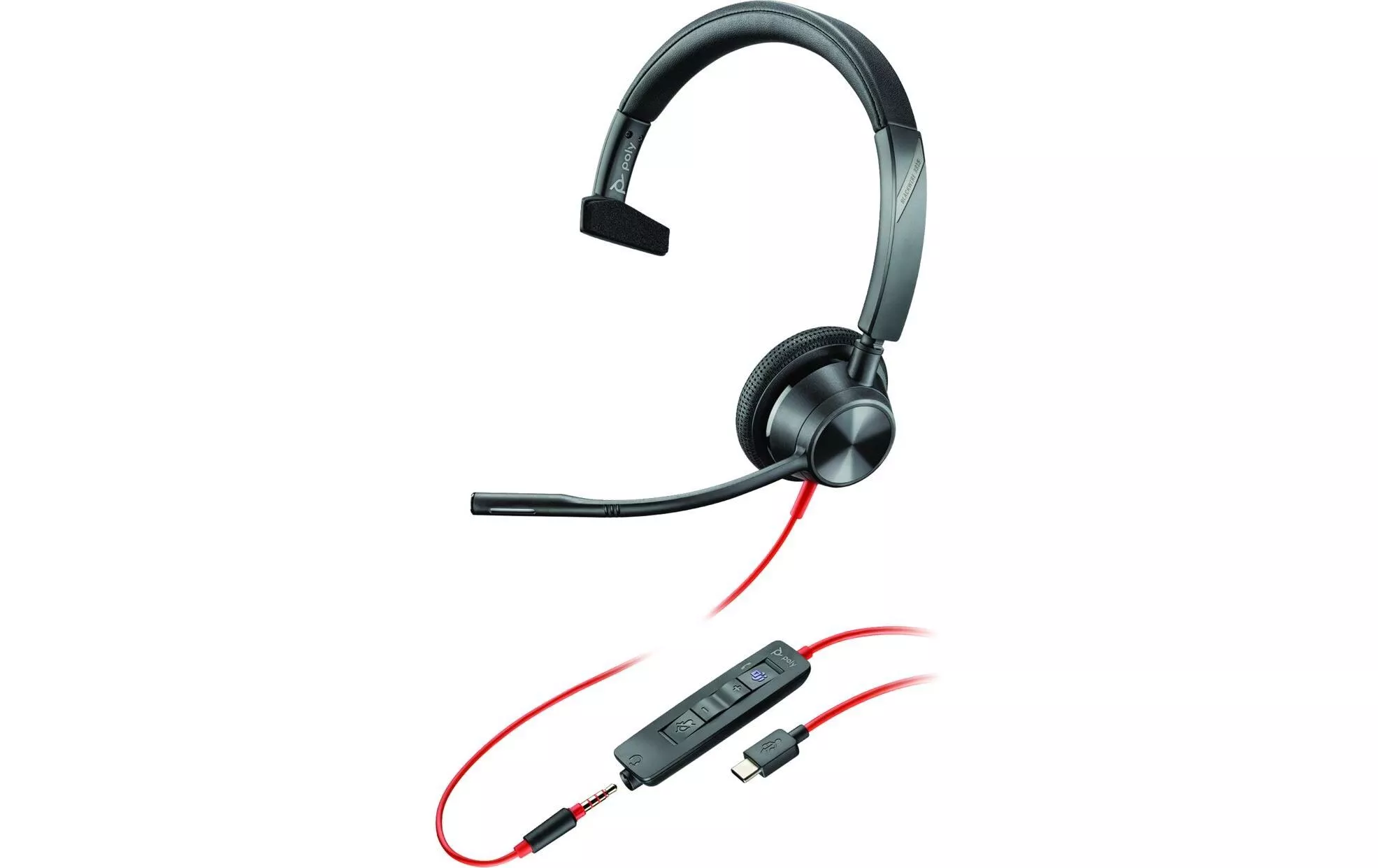 Headset Blackwire 3315 MS USB-A/C, Klinke, Schwarz