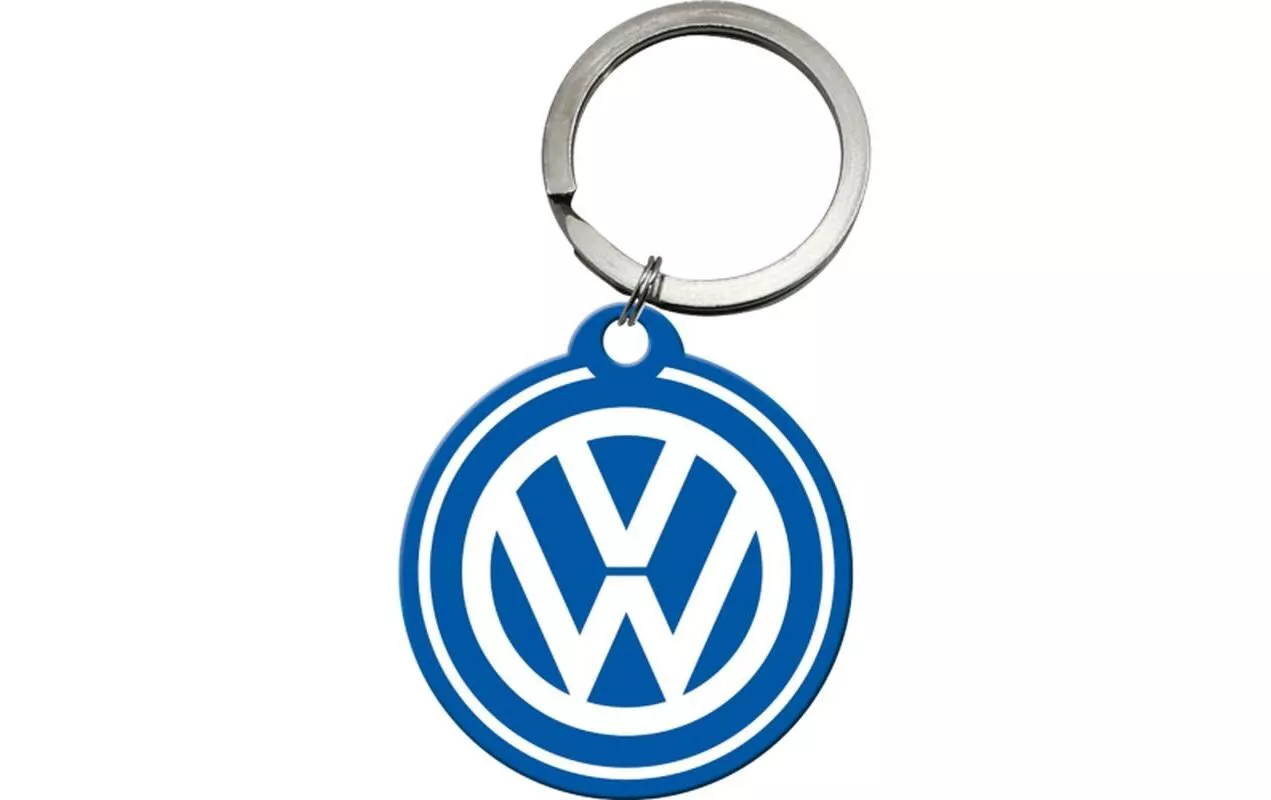 Porte-clés VW Ø 4 cm, Bleu/Blanc