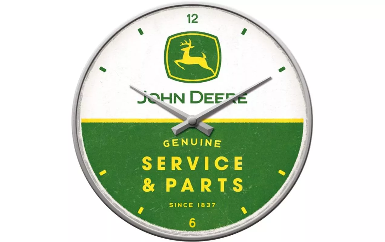 Horloge murale John Deere Ø 31 cm, Vert/Blanc