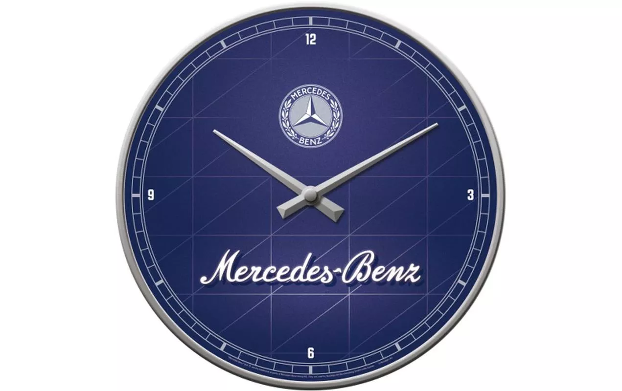 Horloge murale Mercedes Benz Ø 31 cm, Bleu