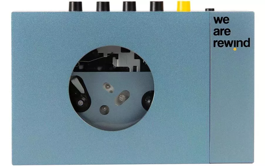 CE Lettore di cassette portatile riavvolgiamo Blu