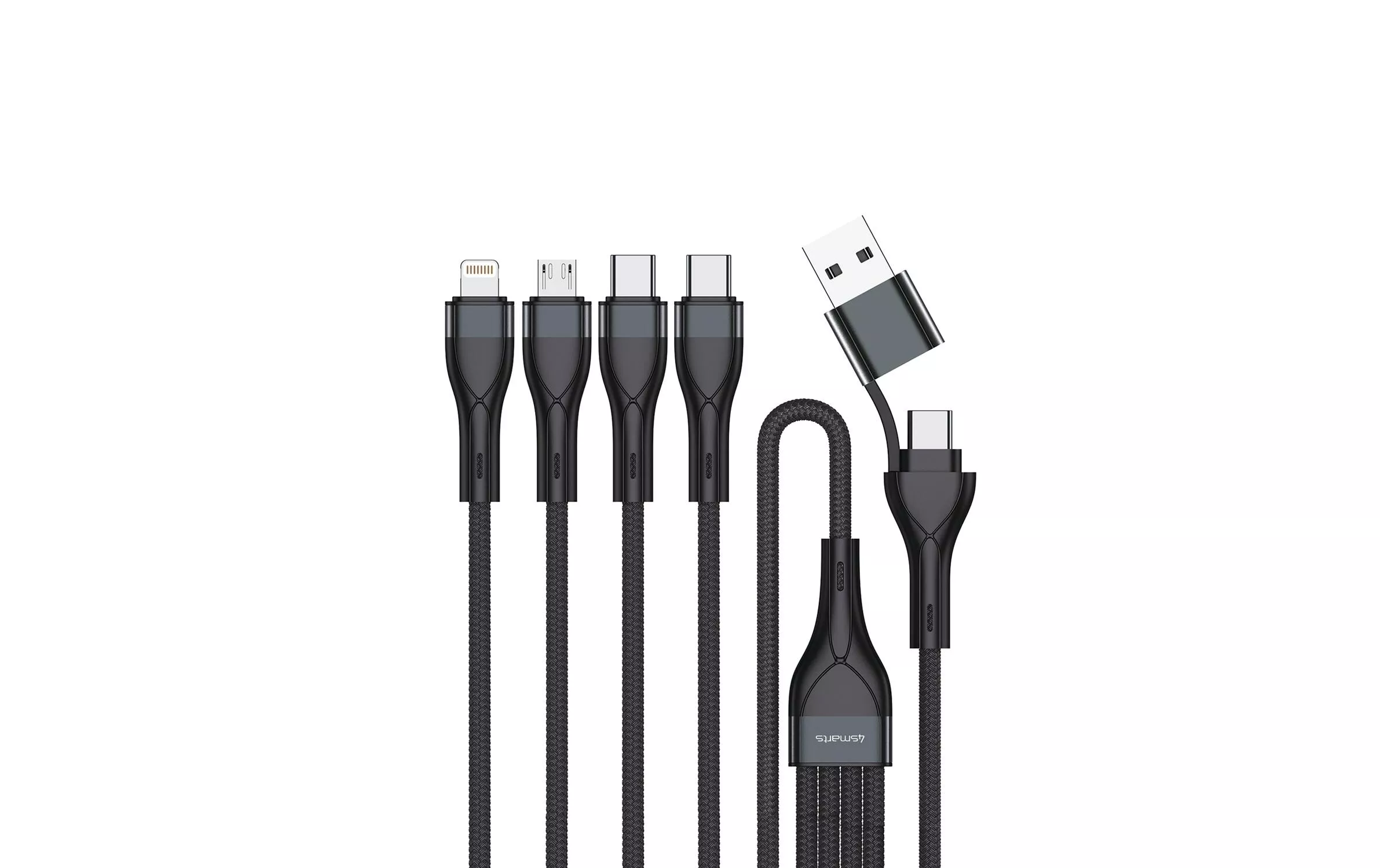 Câble multi-charge USB-C/A 1.2 m, Noir