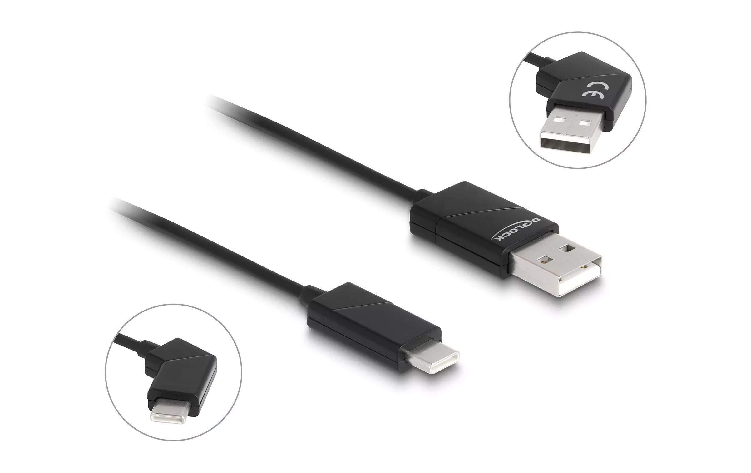 Câble USB 2.0 Connecteur rotatif PD 60 W USB A - USB C 1.2 m