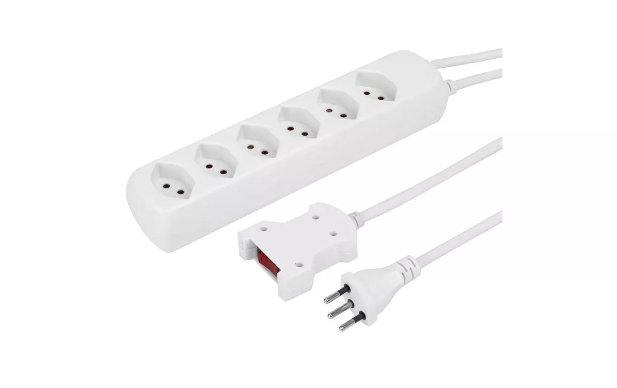 Bloc multiprises POWER EASY 6xT13 avec interrupteur à câble Blanc