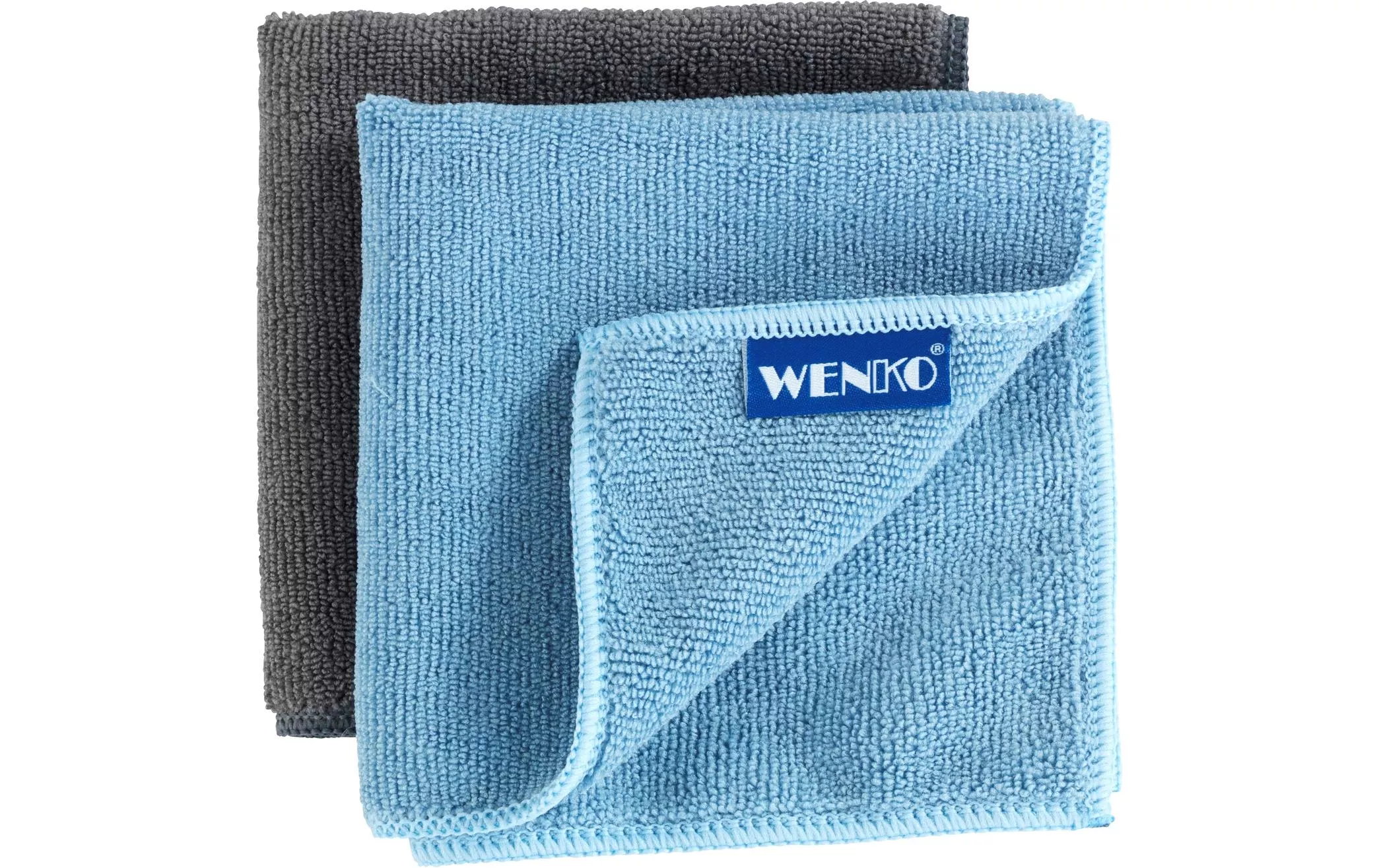 Panno di pulizia in microfibra Wenko Miko set di 2, blu/grigio