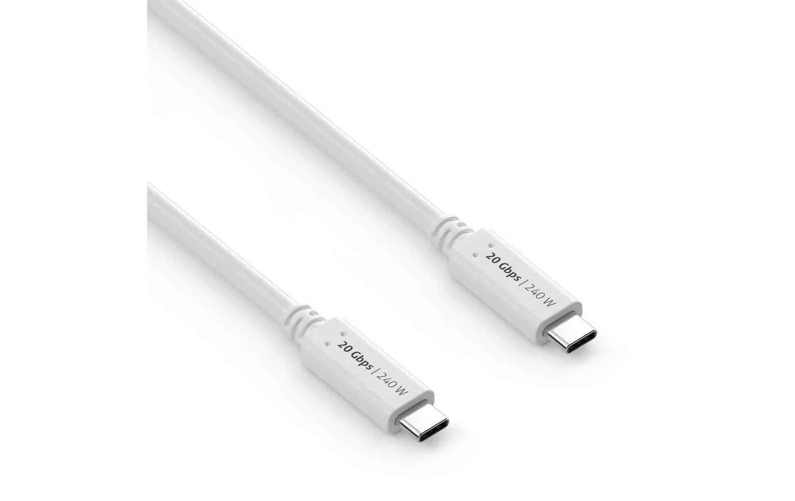 Câble USB4 20Gbps, 240W USB C - USB C 0.5 m, Blanc