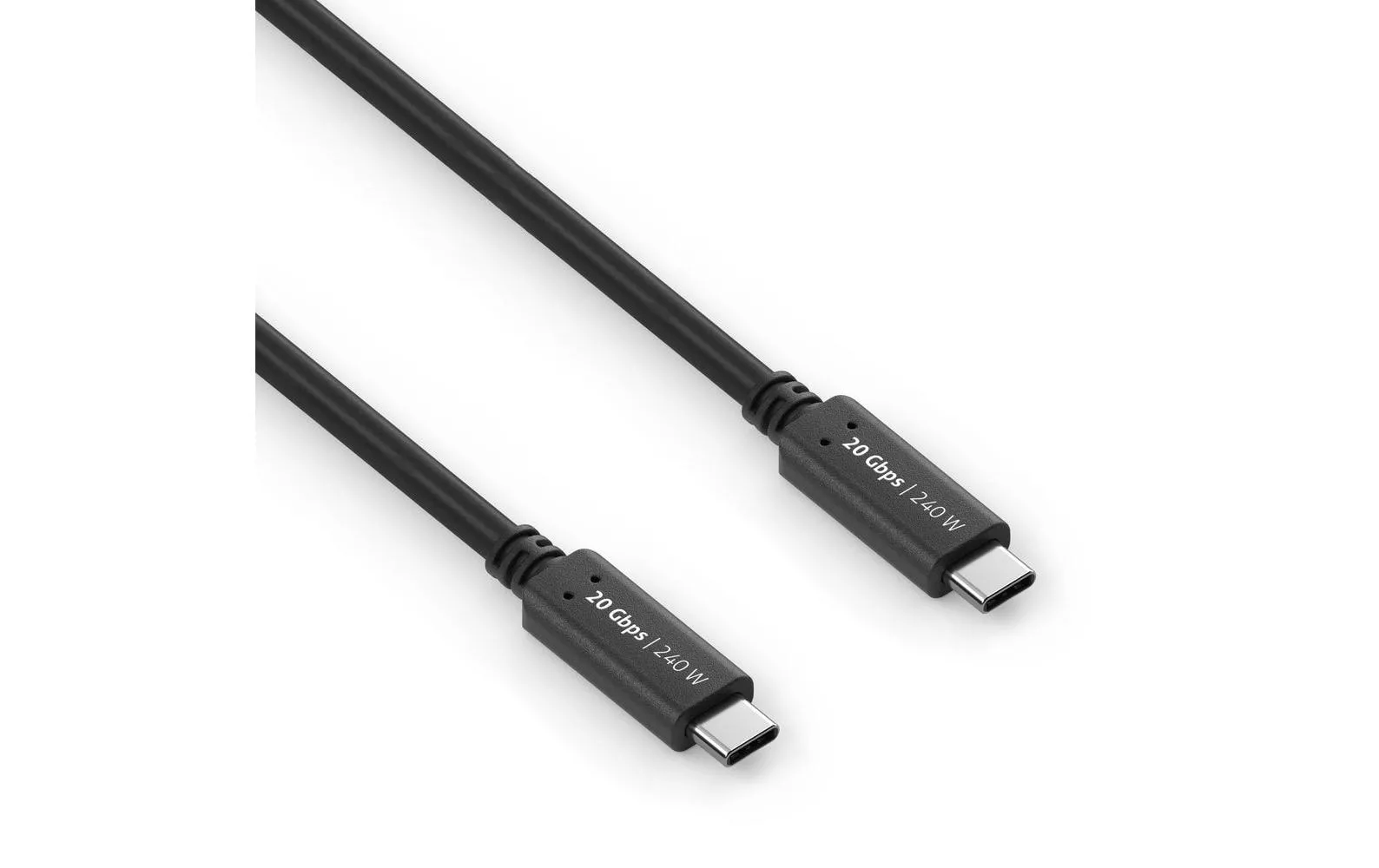 Câble USB4 20Gbps, 240W USB C - USB C 0.5 m, Noir