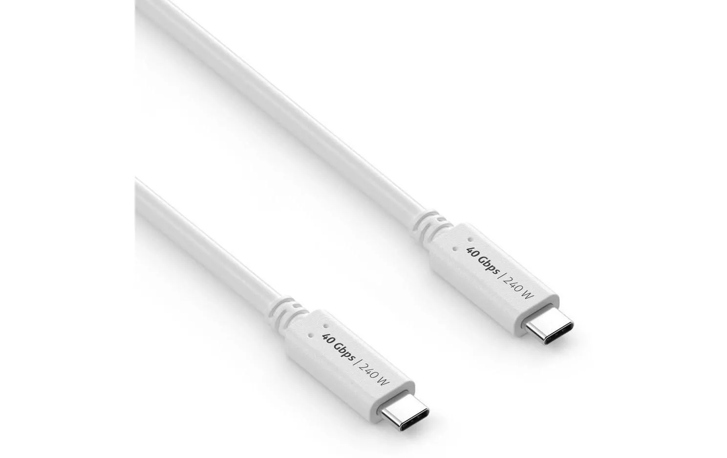 Câble USB4 40Gbps, 240W USB C - USB C 0.5 m, Blanc