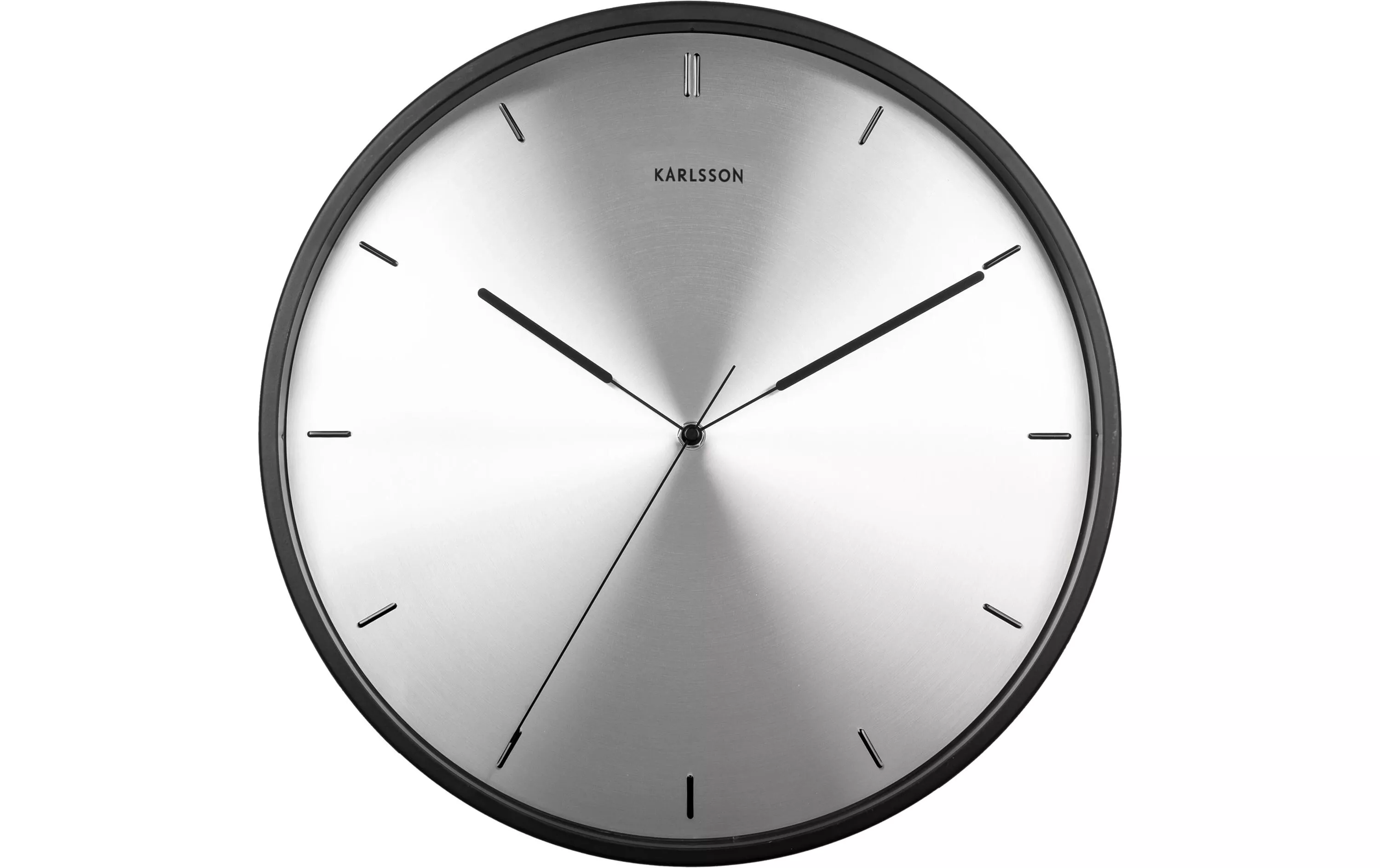 Horloge murale Finesse 40 cm, Noir/Argenté