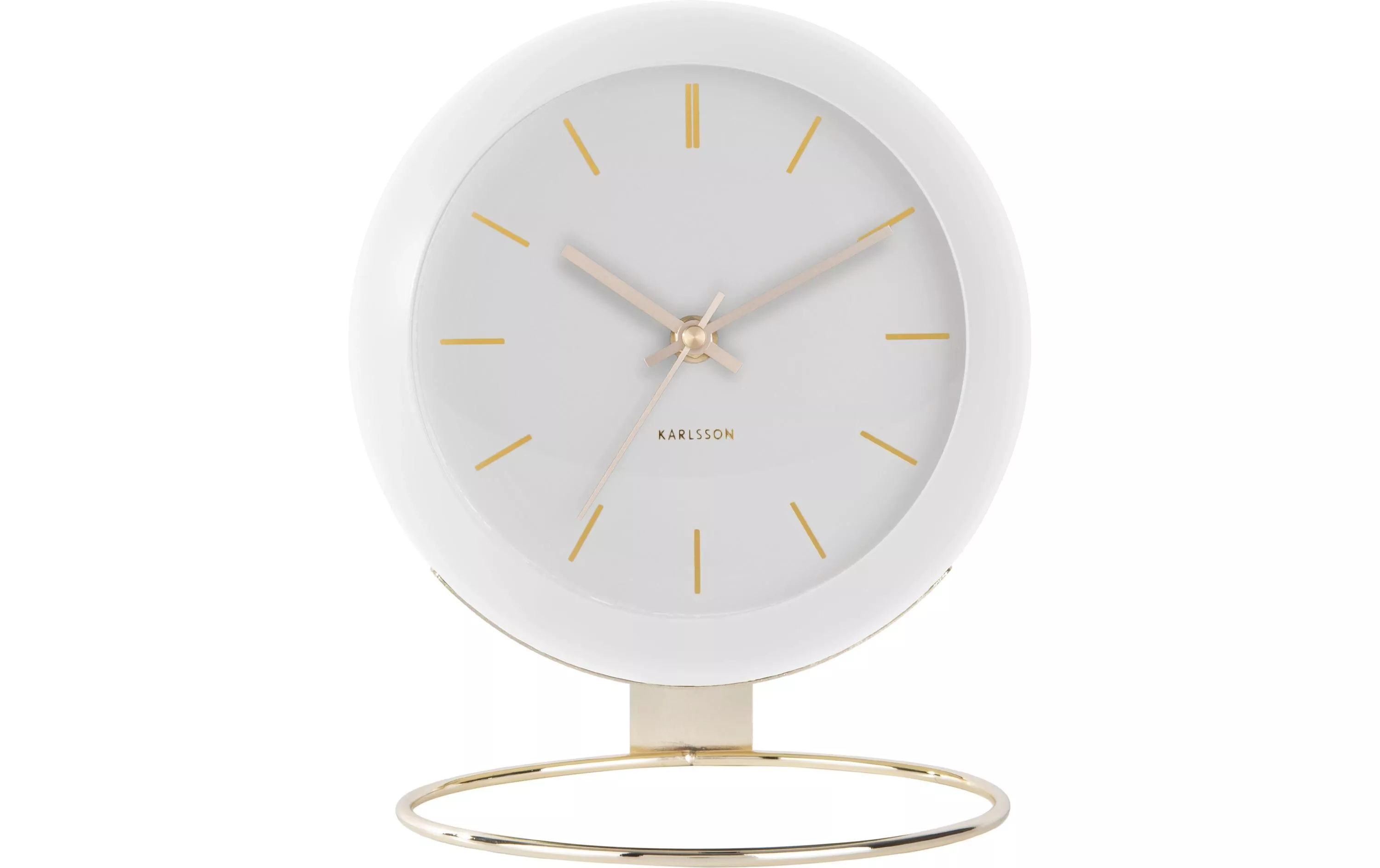 Horloge de bureau Globe 25 cm, Blanc