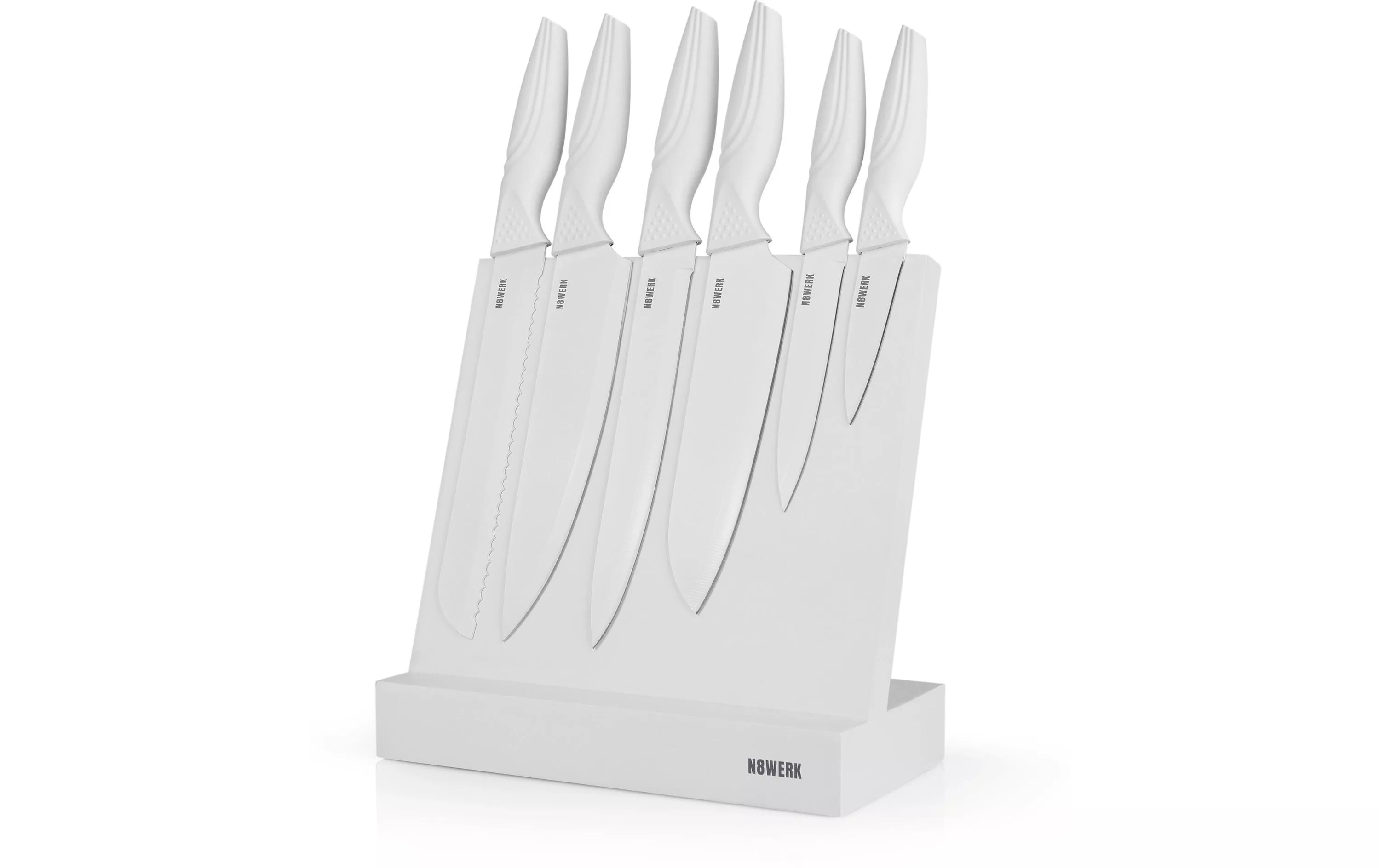 Kits de bloc de couteaux avec couteaux 7 pièces, Blanc