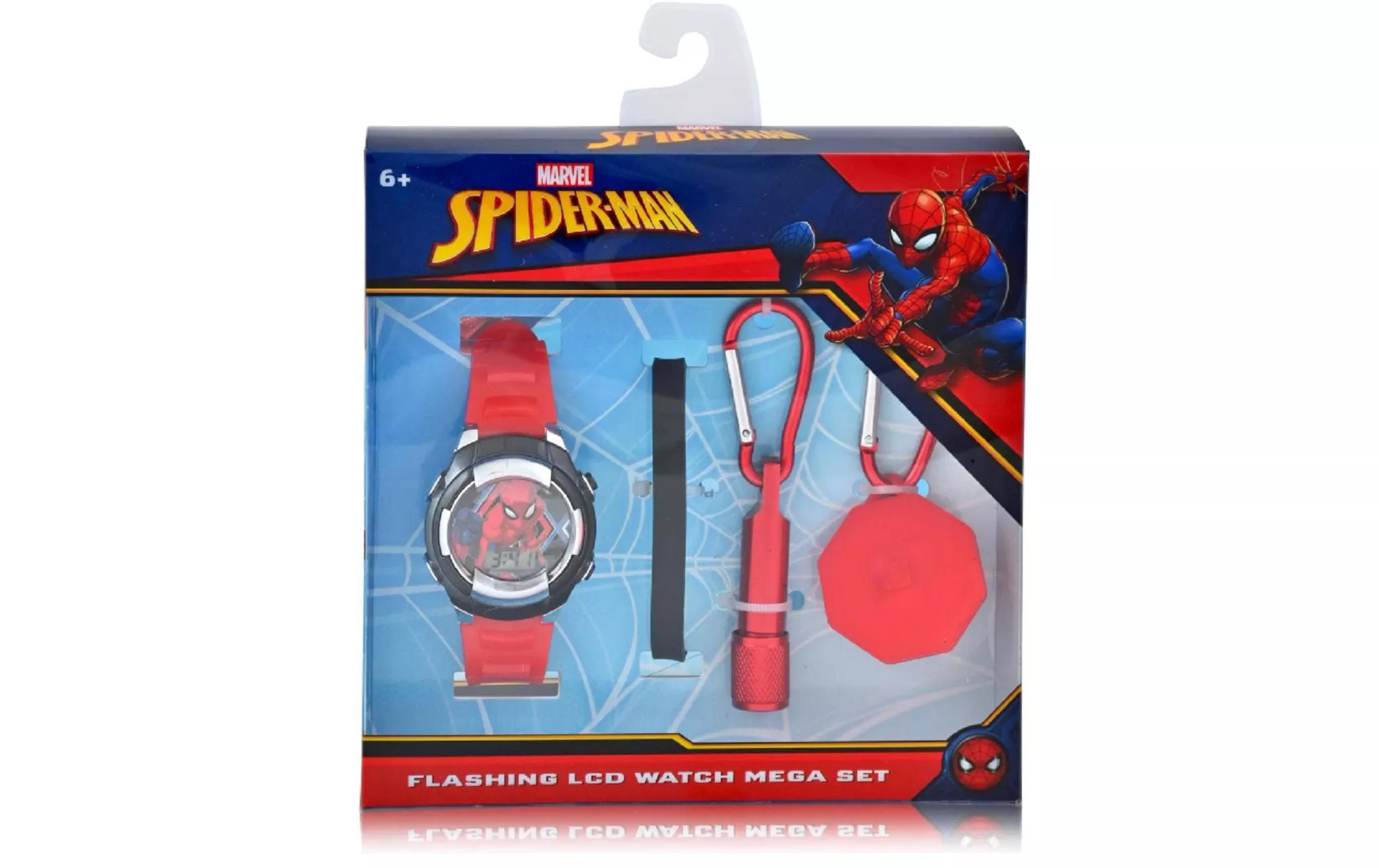 Set cadeau montre LCD Spiderman Rouge/Noir