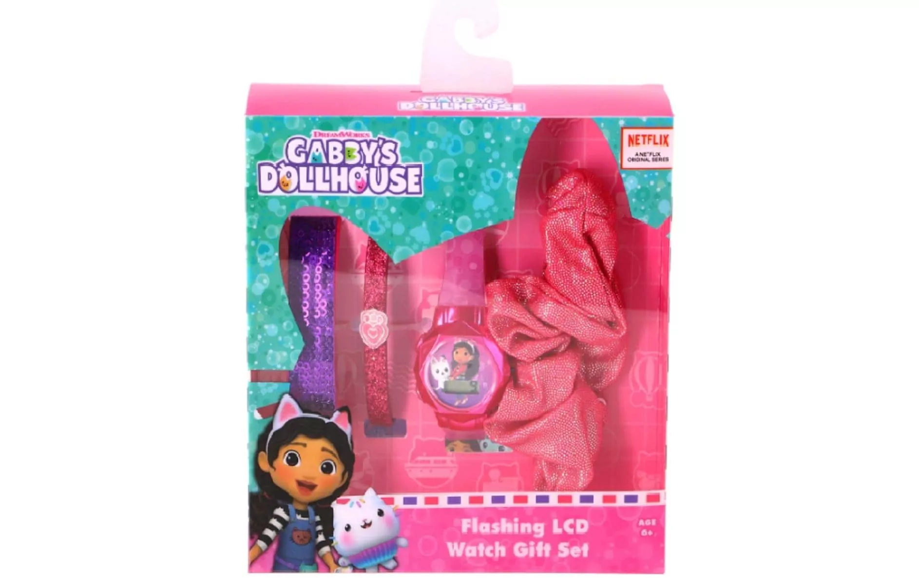 Horloge LCD Set cadeau Gabbys Doll Bleu/Violet